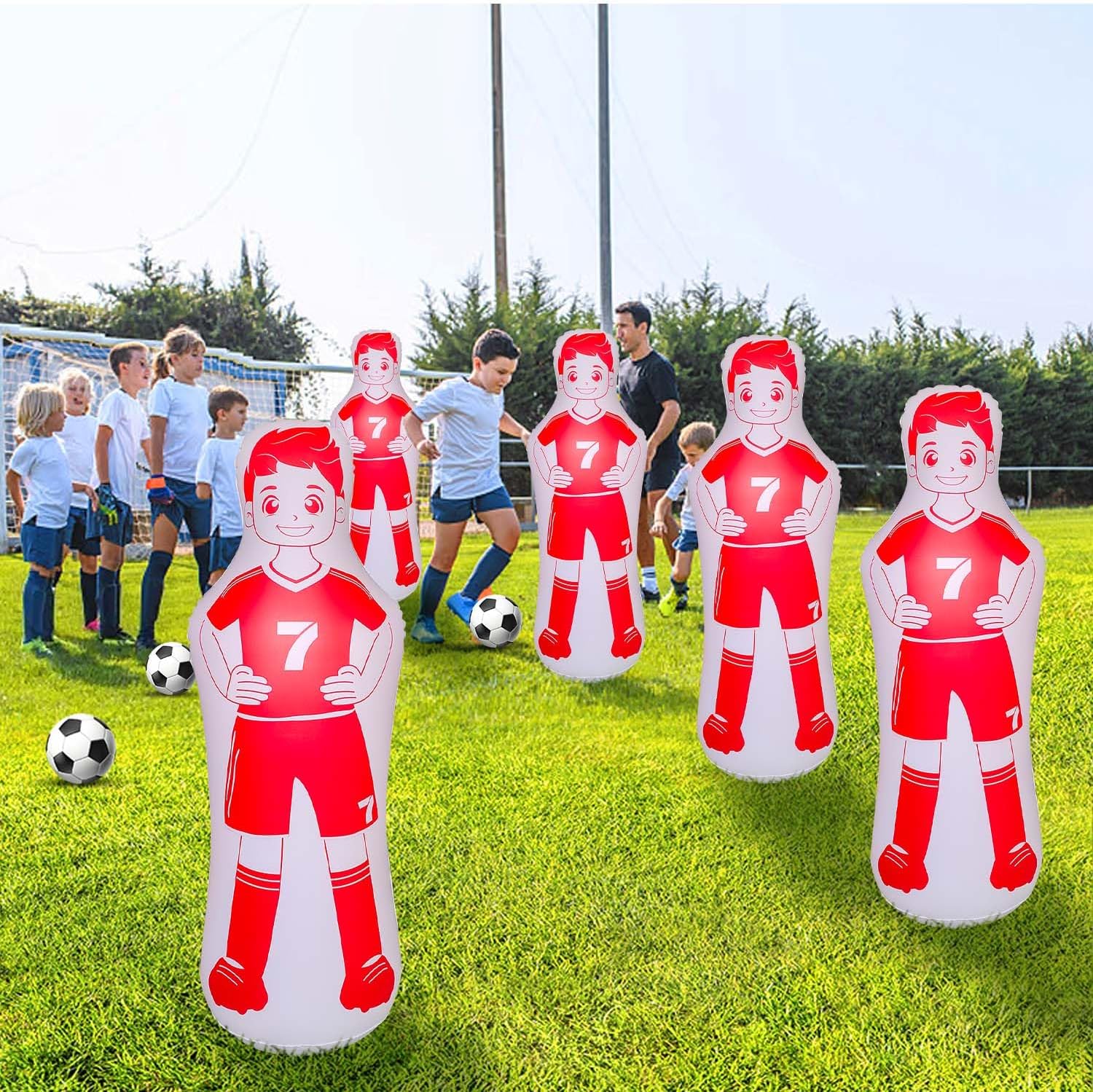 ZHUYNXIR Inflatable Soccer Dummy, Soccer Training Equipment, Inflatable Dummy Goalkeepr Air Mannequin Free Kick Wall Goalkeeper Defender Training for Children Adults image 7 of 9 B0DSVWQ3V5