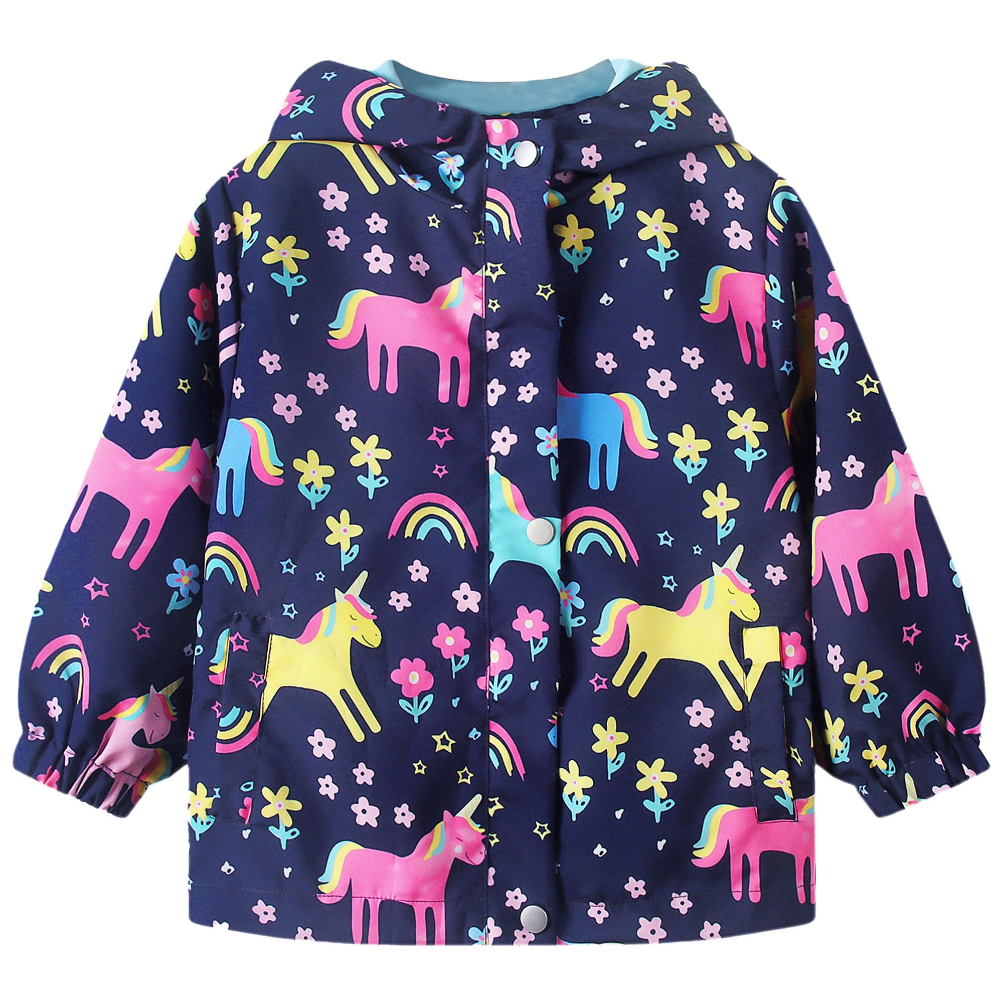 JinBei Chaqueta Impermeable con Capucha para Niños Chubasquero Transpirable de Manga Larga al Aire Libre Deportivo Softshell Abrigos Ligeros con Forro Blando Niño Niña Edad 2-10 Años