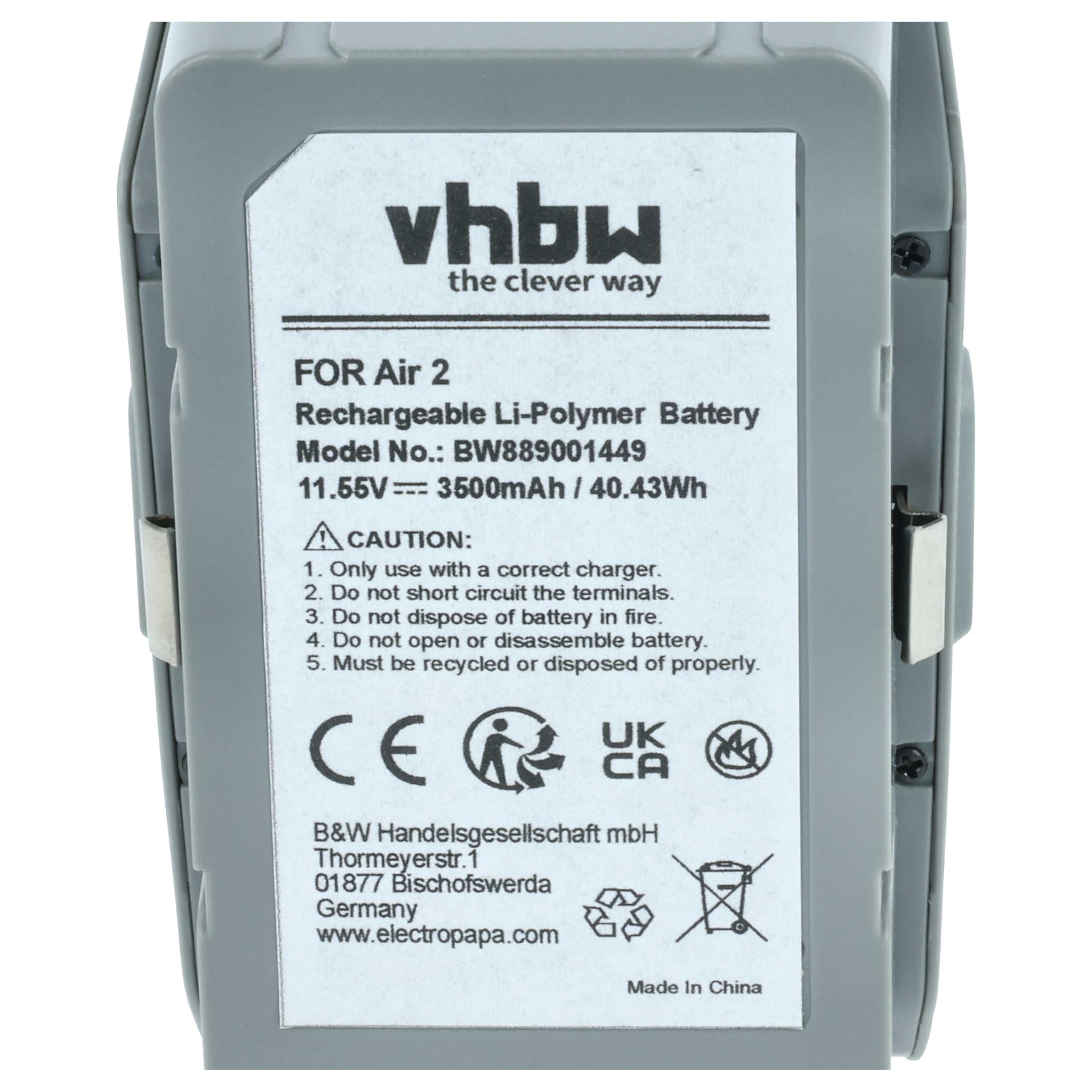 vhbw Bateria zamienna do DJI PB2 do drona Multicopter Quadrocopter (3500 mAh, 11,55 V, litowo-polimerowy)