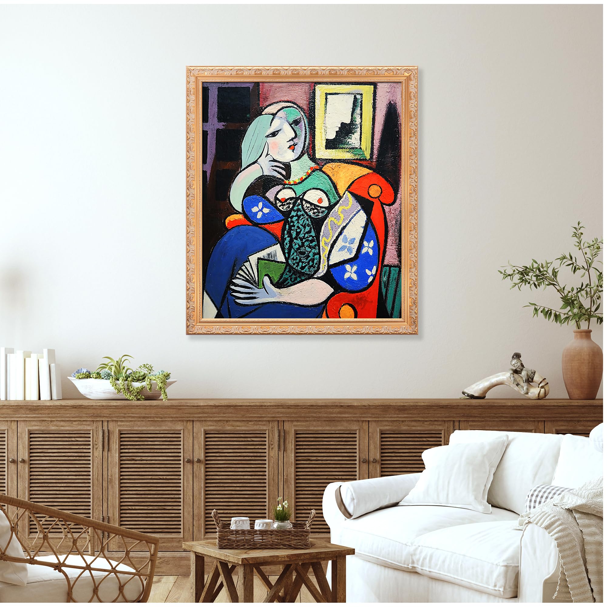 【超希少・美品】 PABLO PICASSO - soft type CD Amazon.com: Woman with Book by Pablo Picasso Solid Wooden Framed