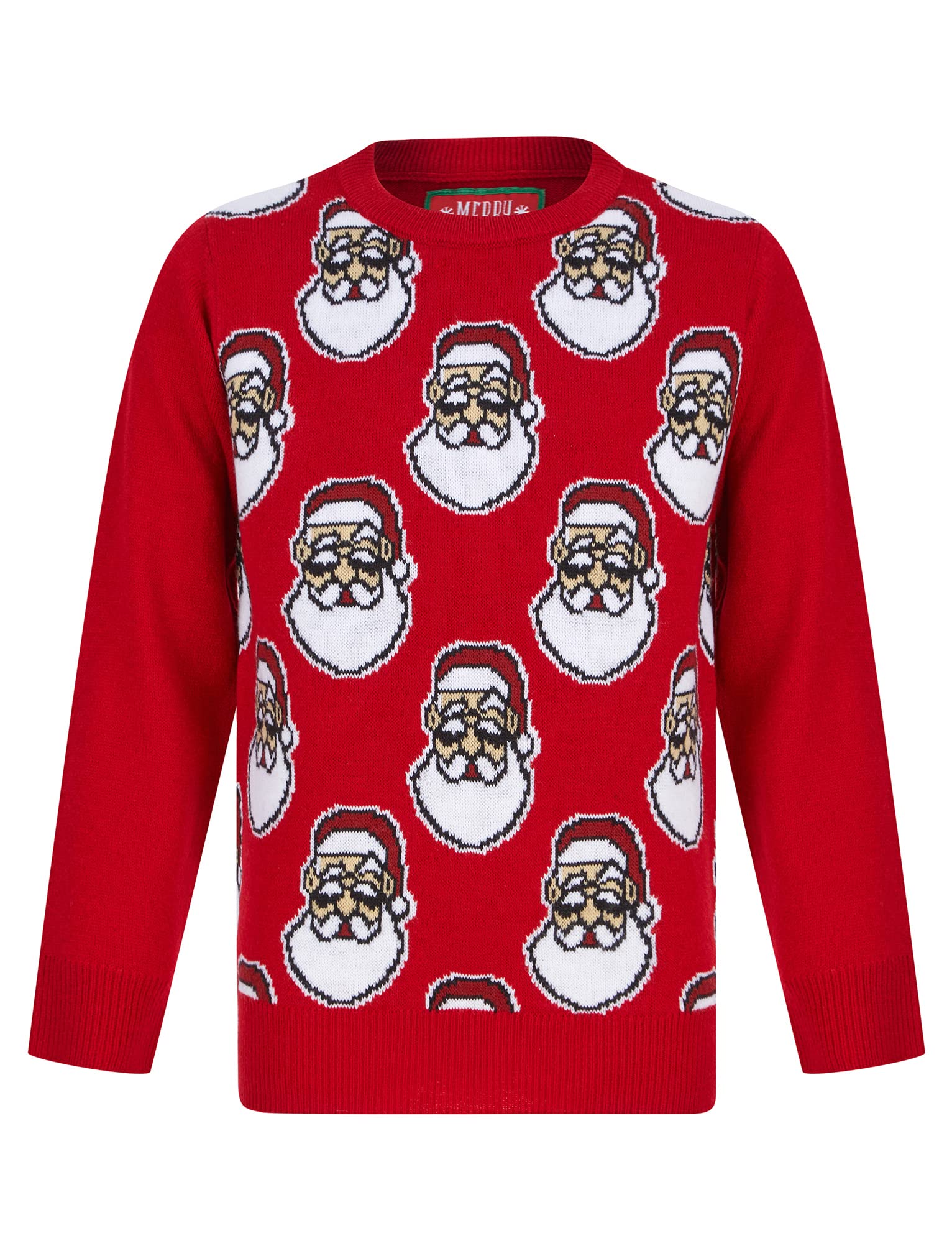 Tokyo Laundry Boy's Santa Head Repeat Novelty Christmas Jumper