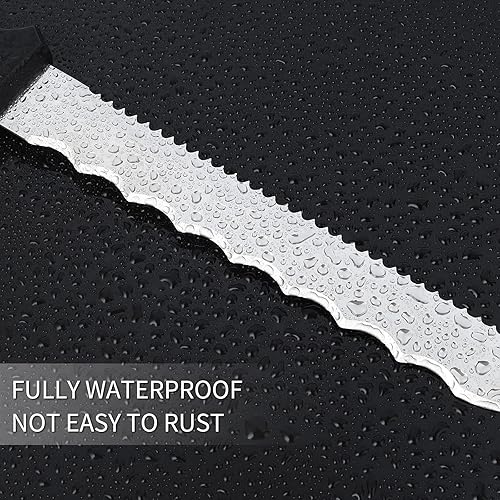 Miniatura 3 de Linsen-- Cuchillo de jardín de acero inoxidable para exteriores con hoja de 7.8 pulgadas, cortador de césped de doble cara, cuchillo de jardín para