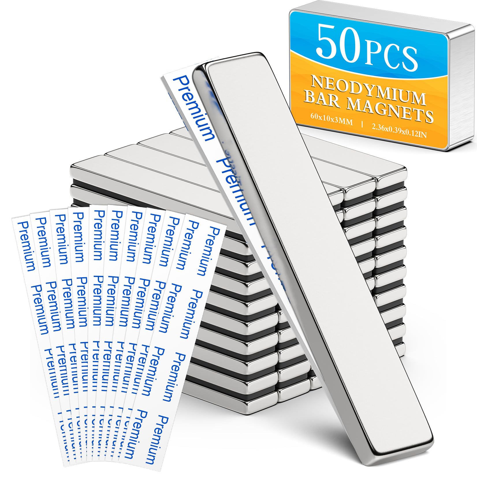 Grtard 40 Pack Powerful Neodymium Bar Magnets, 60x10x3 mm Rectangle Magnet — Amazon image 10
