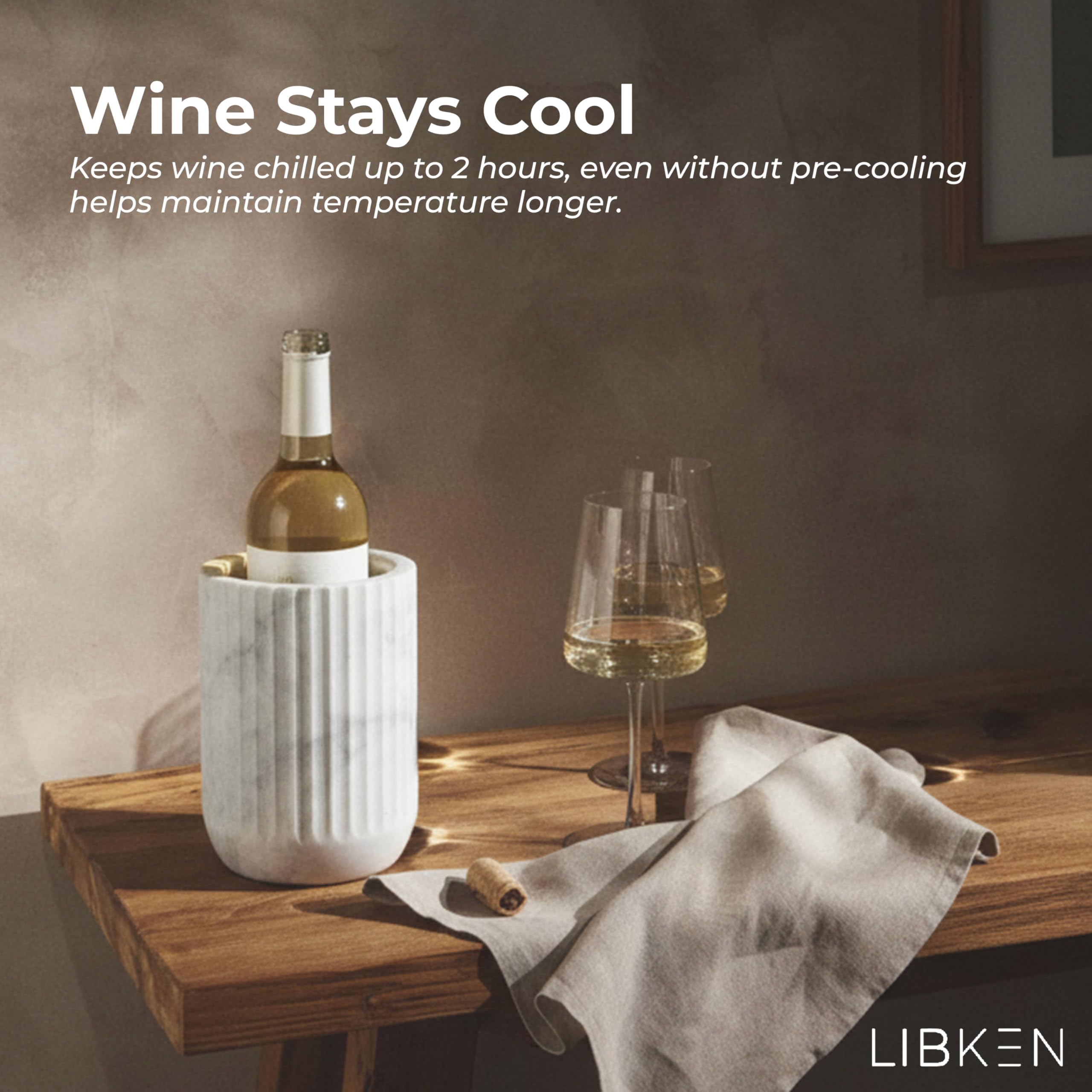 Marble Wine Chiller Bucket for 750 ml Bottles - Gray Wine Cooler Bucket — Amazon image 4
