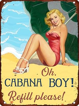 Cabana Boy Metal Sign Vintage cofe Bar Terrace Cabin Home Wall Decoration Pool Party Decor 8x12 Inch 8x12 inch, Wall Decor 02