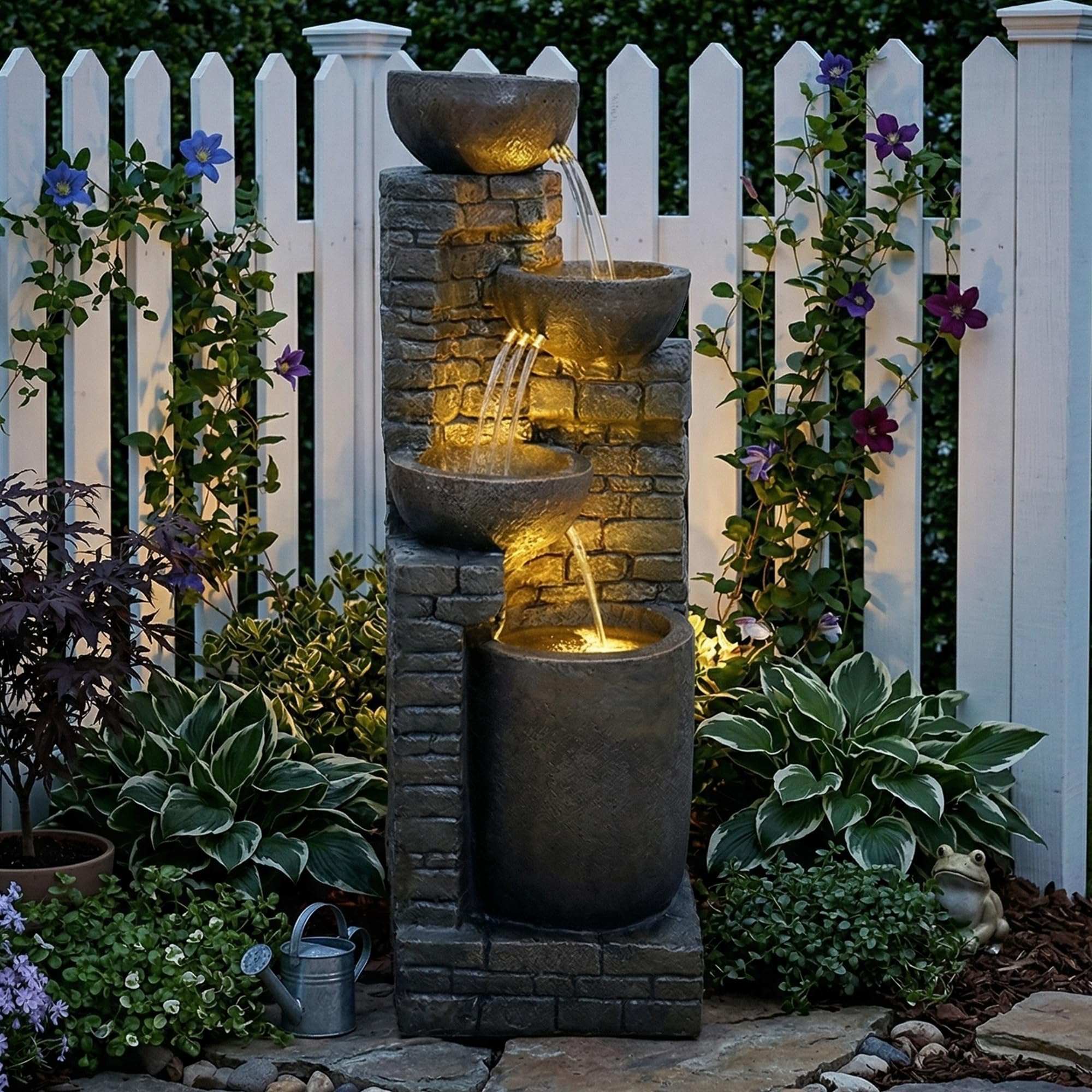 Hamiedun 38.2 inch Outdoor Cascading Bowls Fountain