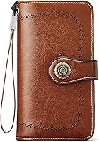 Vista 1 de BOSTANTEN Cartera de cuero genuino para mujer, de gran capacidad, cartera de mano, tarjetero con bloqueo RFID