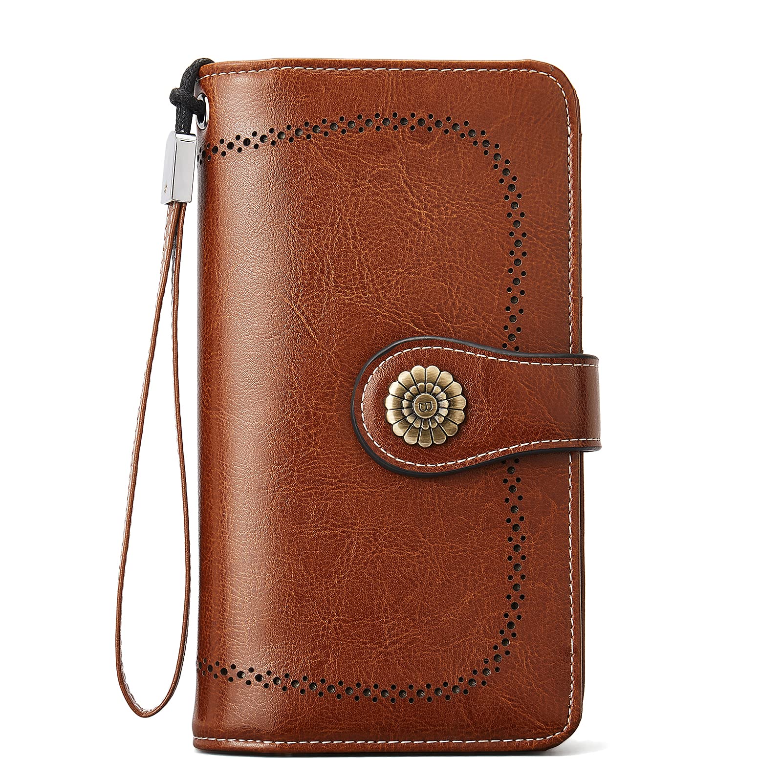 BOSTANTEN Leather Wallet for Women RFID Blocking Zip Around Credit Cards Holder Phone Clutch