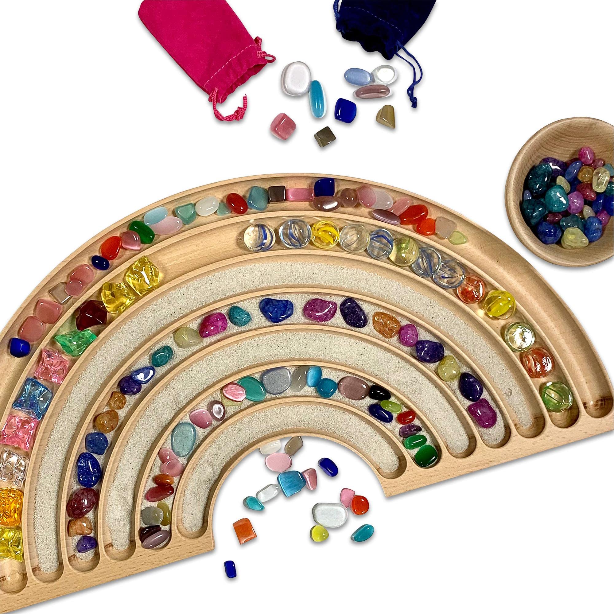 Sunnysue - Holz-Legebrett Regenbogen - Spielzeug Motorik