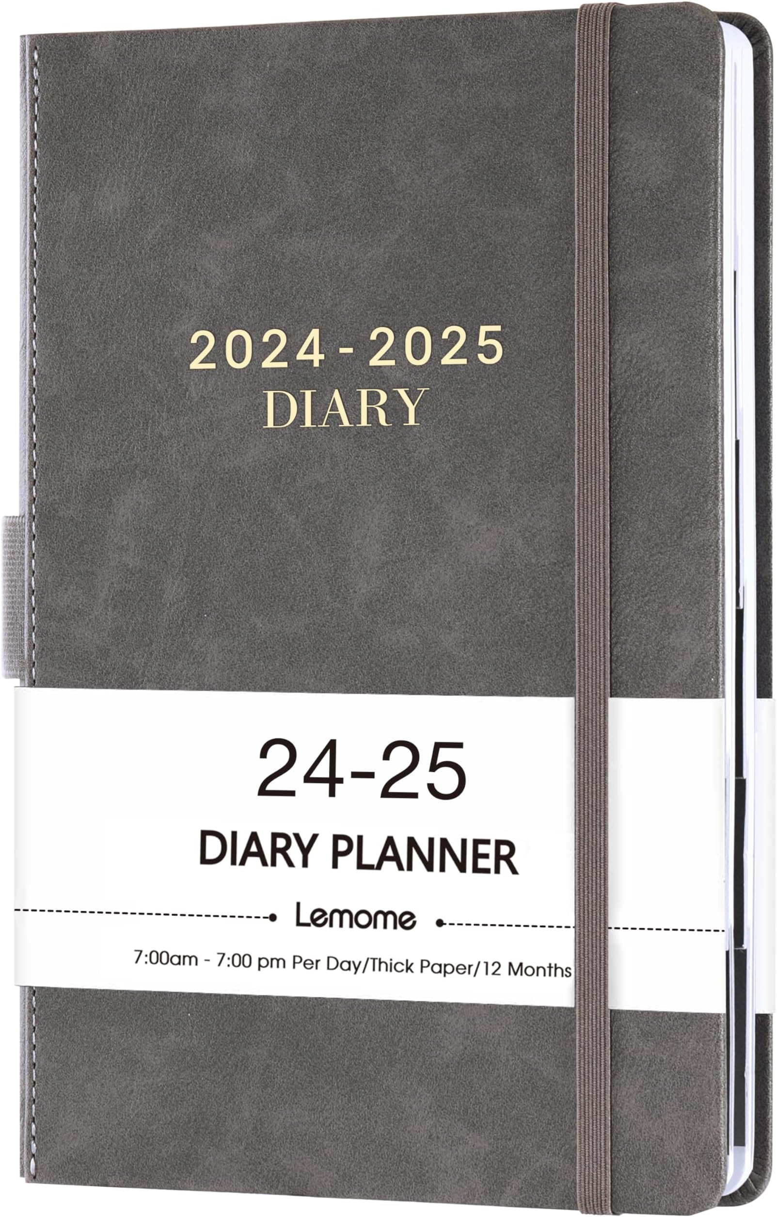 2024-2025 Diary - Daily Planner 2024-2025 from July 2024 - June 2025, Appointment Book 5.75" x 8-5", Daily Hourly Planner with Tabs, Inner Pocket, Pen Loop, Bookmarks