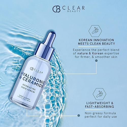 Miniatura 3 de Clear Beauty Suero de ceramida y ácido hialurónico para cara, dermatológicamente probado, cuidado de la piel coreano antienvejecimiento, hidratación