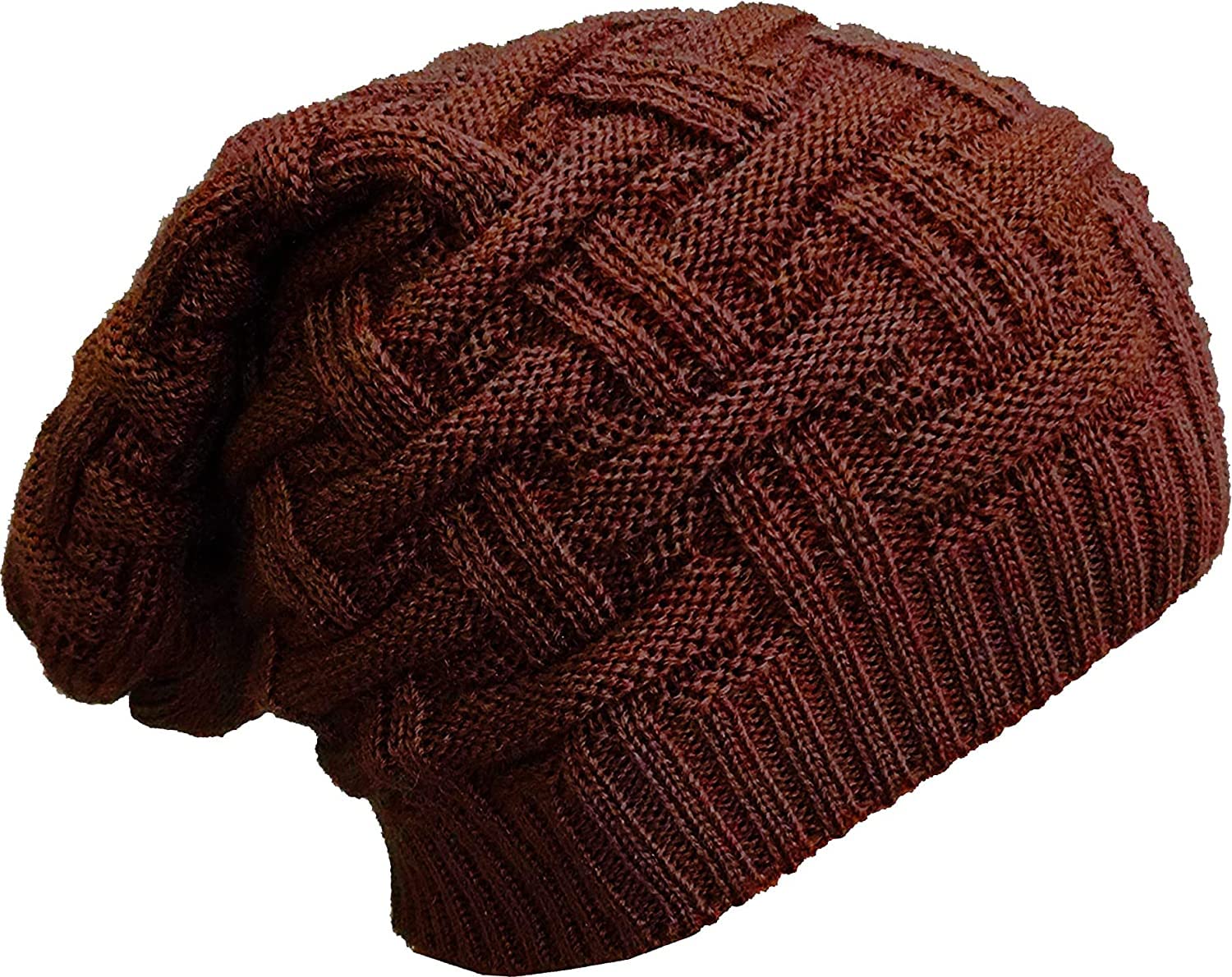 Men's Women's Skull Slouchy Winter Woollen Knitted Inside Fur Beanie Cap Brown Color Free Size Winter Beanie Cap-image-9