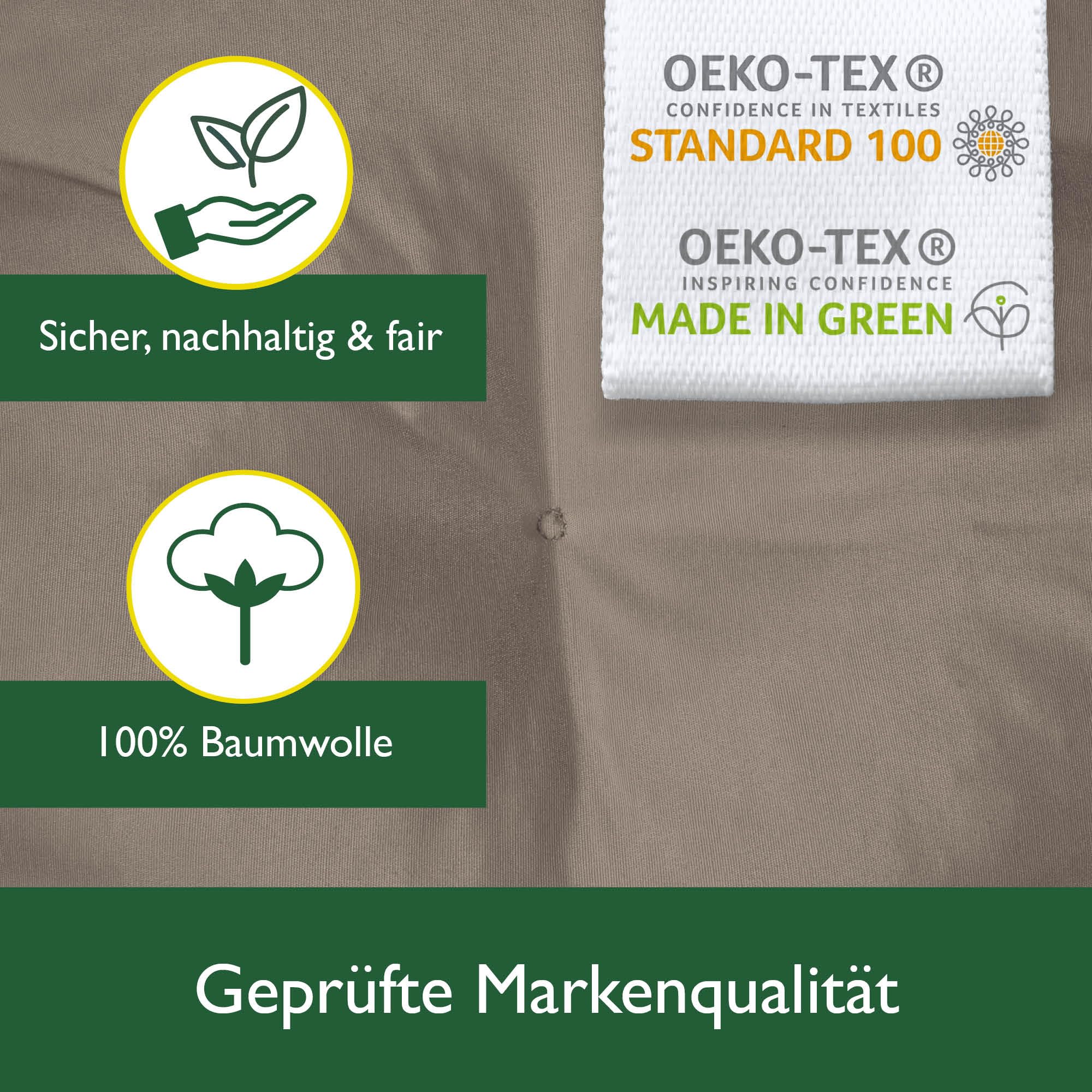 Beautissu Sitzkissen für Hollywoodschaukel 180x50x8cm Flair HS - Garten Auflage mit Zwei Kissen - Polster für Gartenbank Schaumflockenfüllung Polsterauflage Taupe