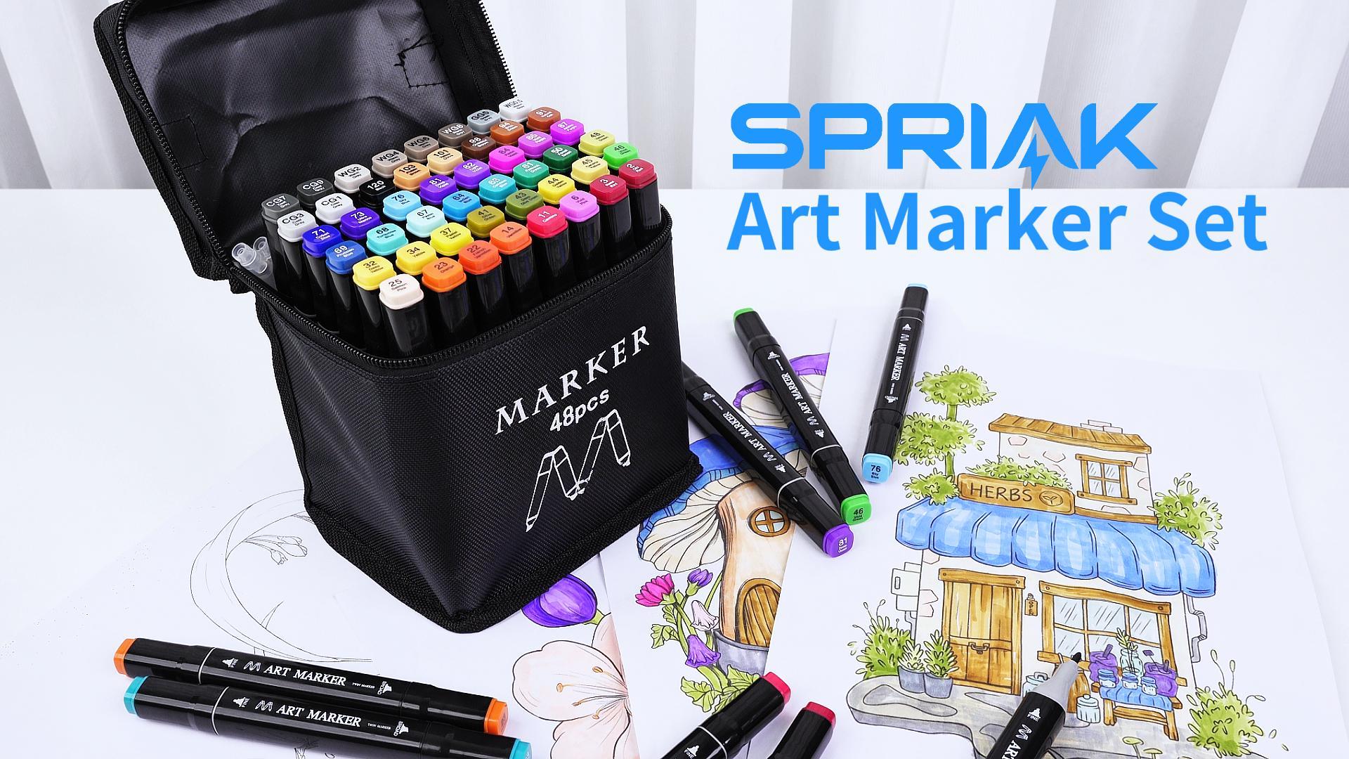 Amazon.com : Spriak Alcohol Markers, 80 Colors Dual Tip Art