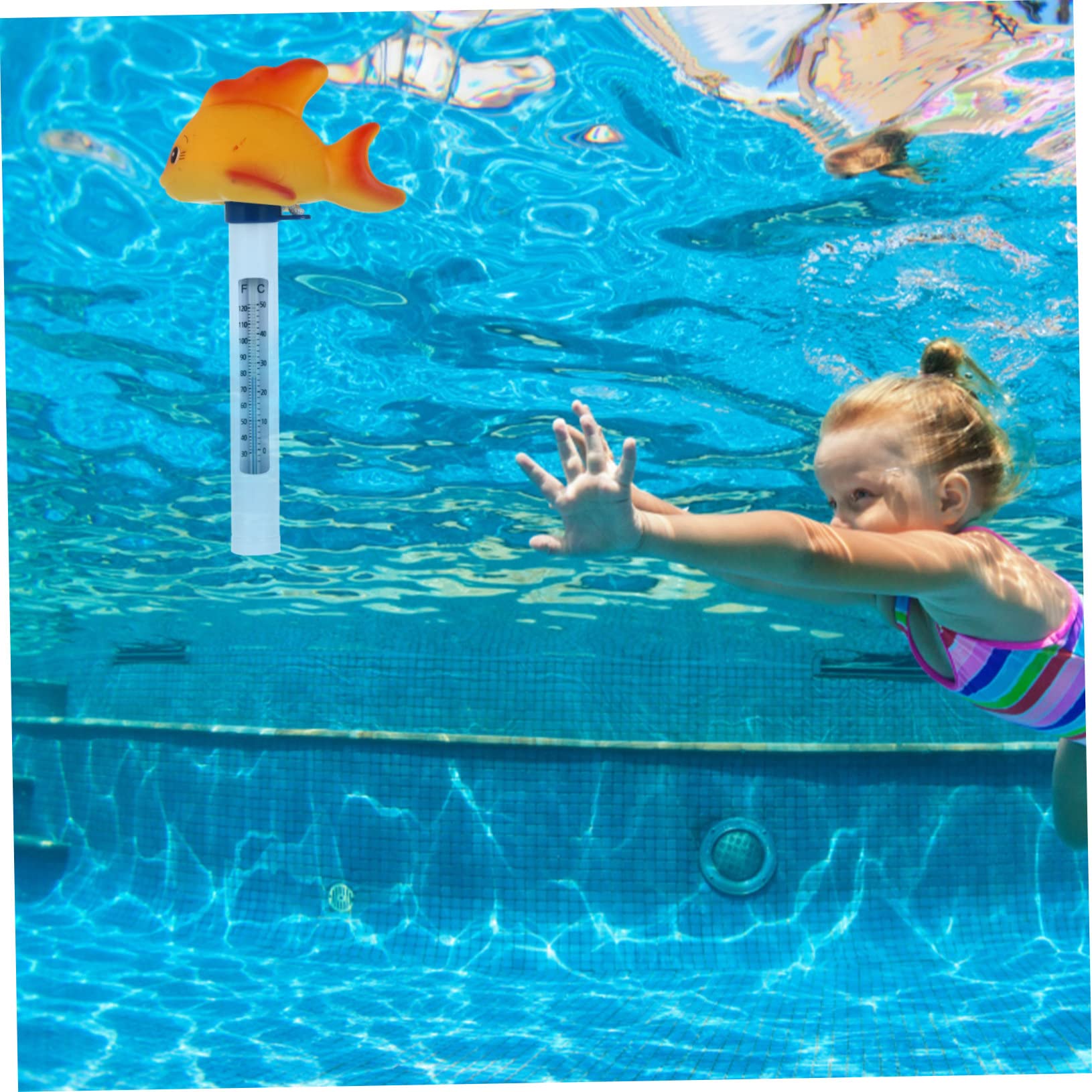 BESPORTBLE 5 Pièces Thermomètre Piscine Numérique Jouets D'animaux Piscine Flottante De Dessin Animé Jouet D'extérieur Étang Bain Plastique Oiseau De Flamme Gonflable