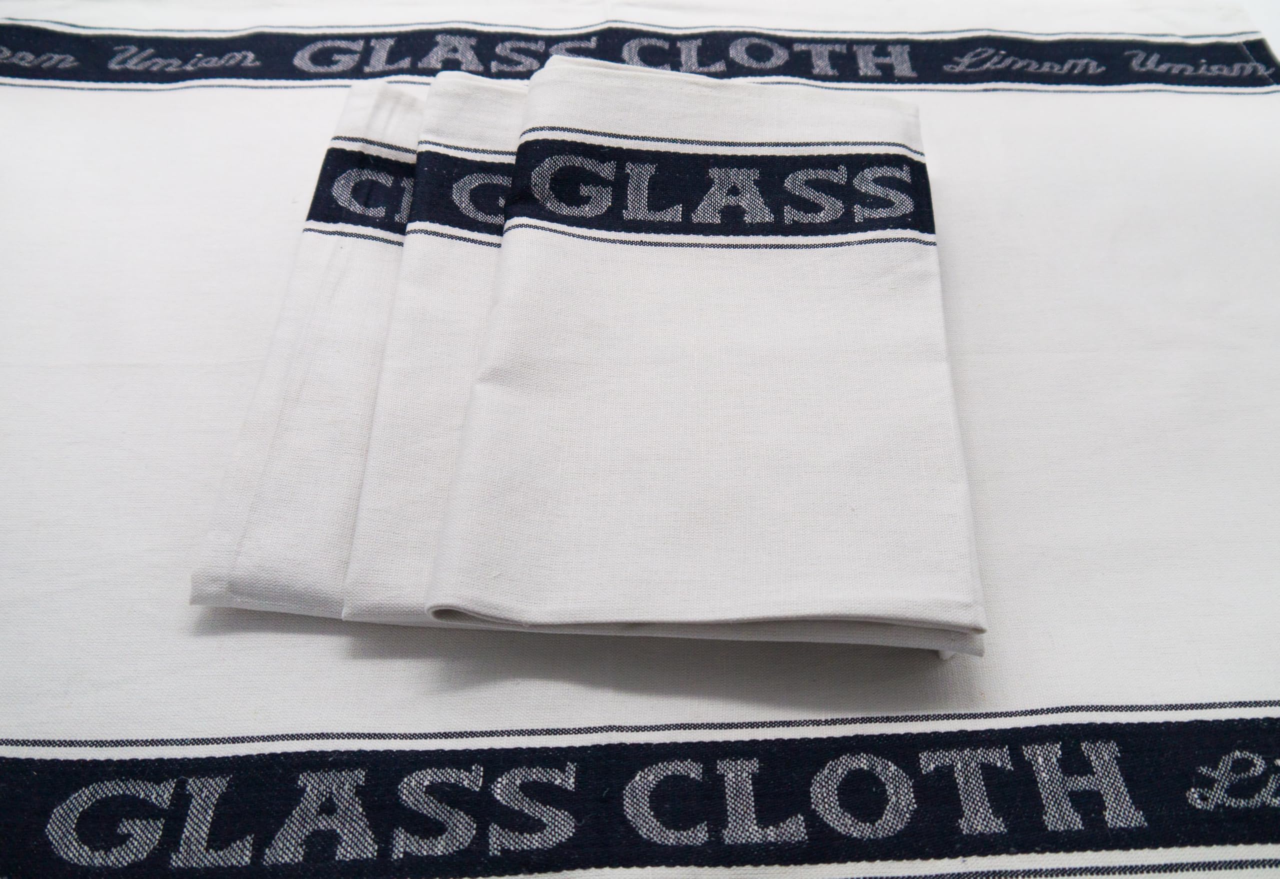 Lex's Linens Pack of 4 Linen Union Glass Cloths (Black)