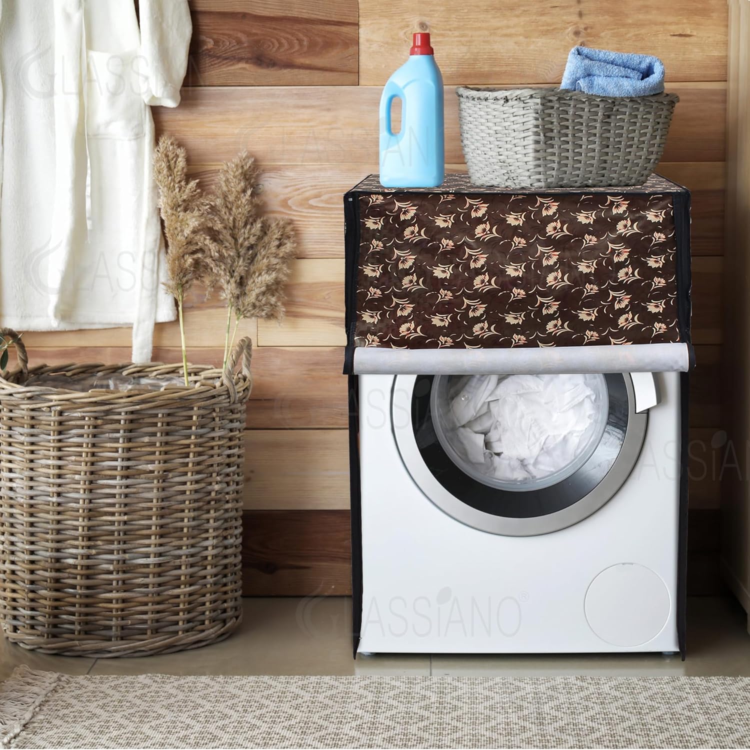 Zostera Washing Machine Cover Compatible With IFB 6 Kg 5 Star Powered by AI with 9 Swirl Wash, Fully Automatic Front Load Washing Machine Cover (DIVA GXN 6010, 51.8 × 59.8 × 87.5)Brown-image-41