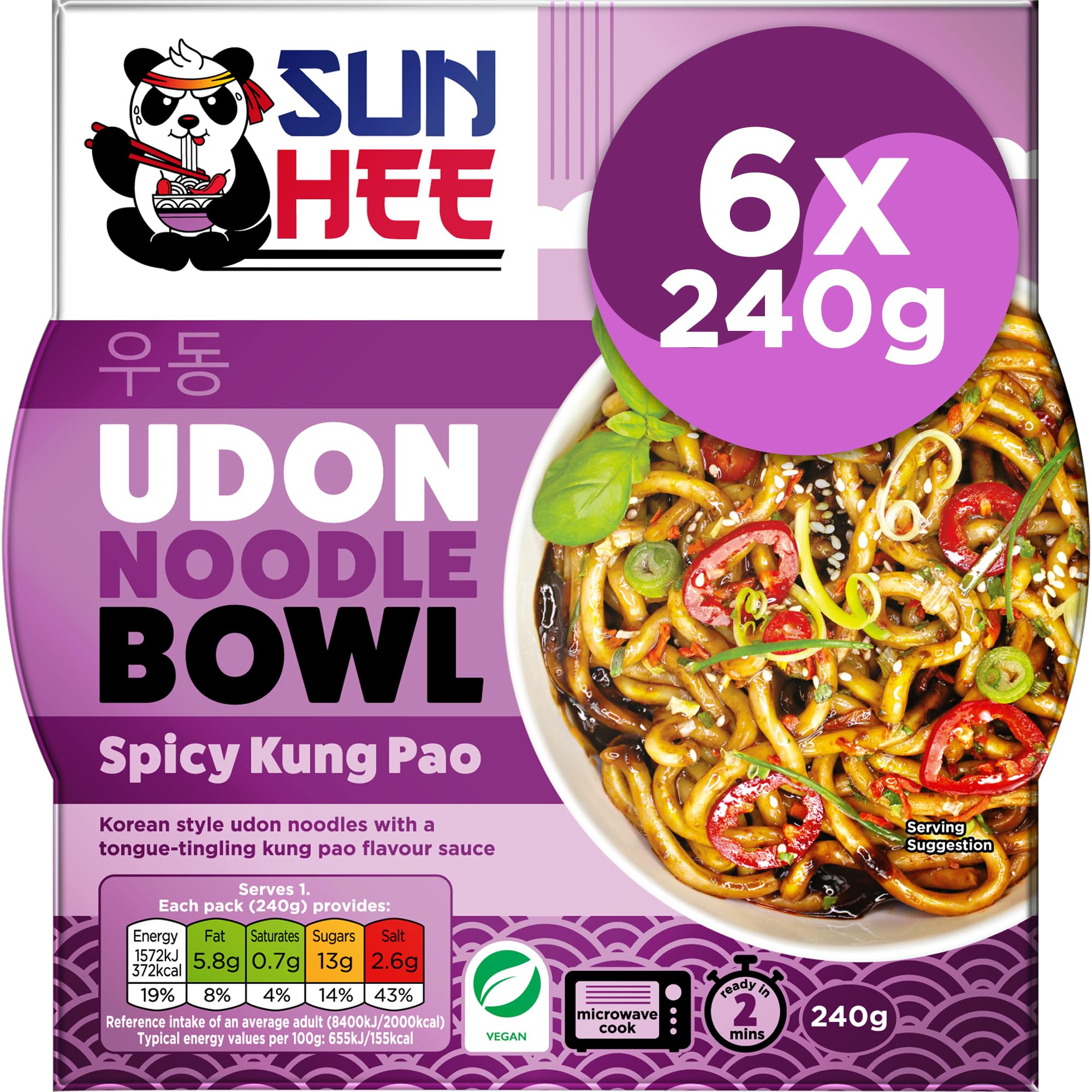 Sun Hee Spicy Kung Pao Udon Bowl 6X240g