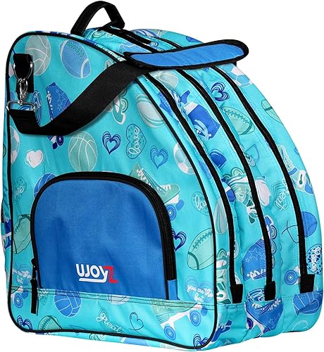 Bolsa de patinaje en línea para niñas, niños, niños y adultos, bolsa de patines para accesorios de patinaje, diseño avanzado con 4 compartimentos