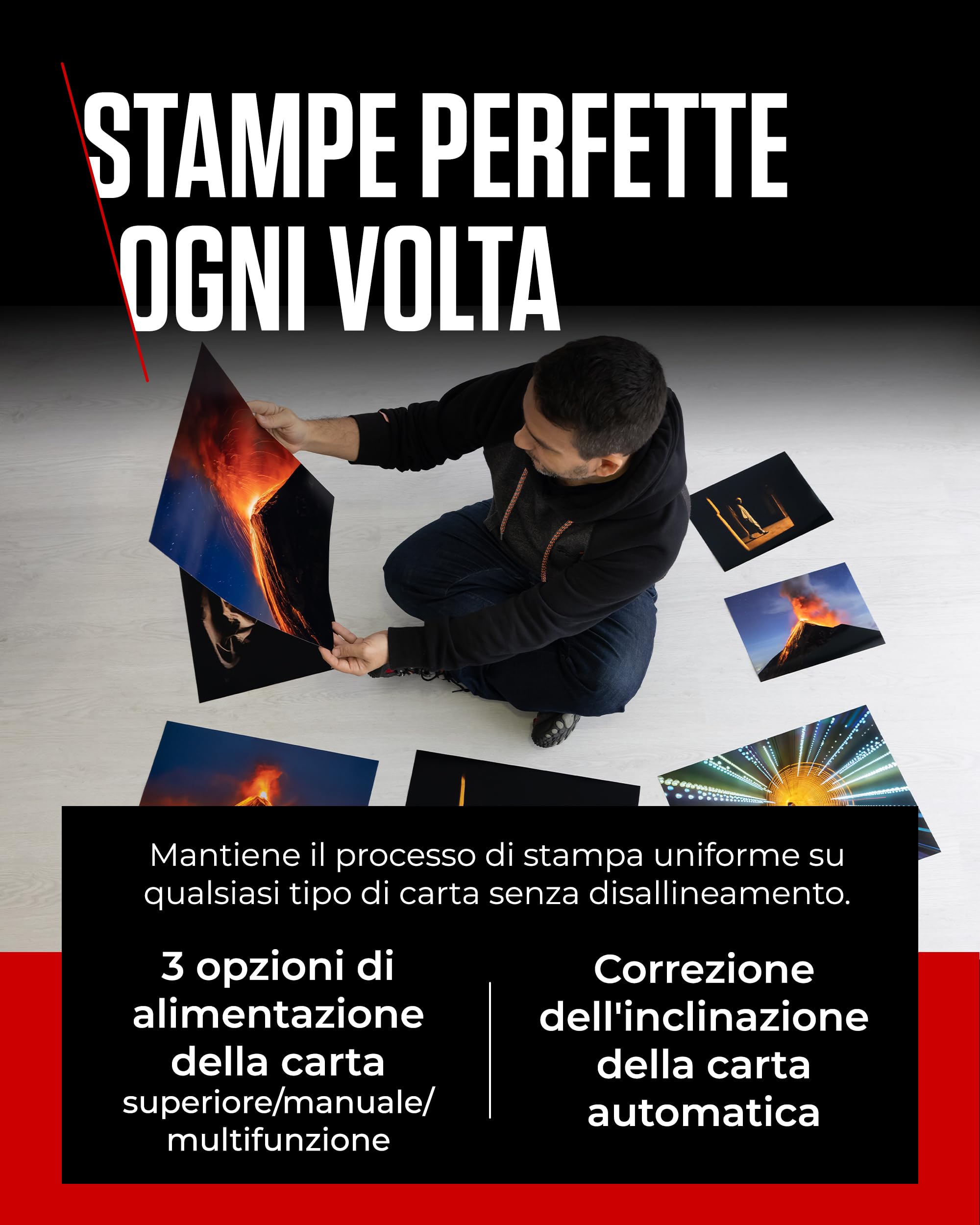 Canon PIXMA PRO-200 - Stampante a Colori A3+, stampa fotografica lucida, 4.800 x 2.400 dpi, Wi-Fi, USB 2.0, WiFi, LAN, 8 inchiostri separati, nero