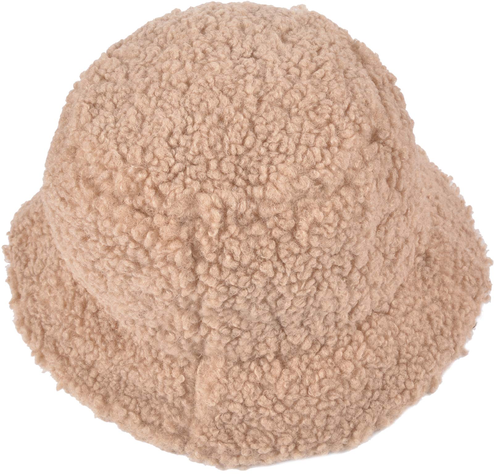 ChezAbbey Faux Fur Bucket Hat, Fuzzy Furry Winter Warm Fisherman Cap, Fluffy Teddy Sherpa Clothe Hats for Women Men Girls