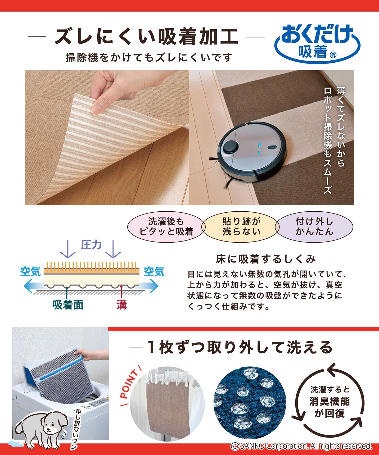 Amazon.co.jp: サンコー ペットマット このコ想いのタイルマット 18枚 