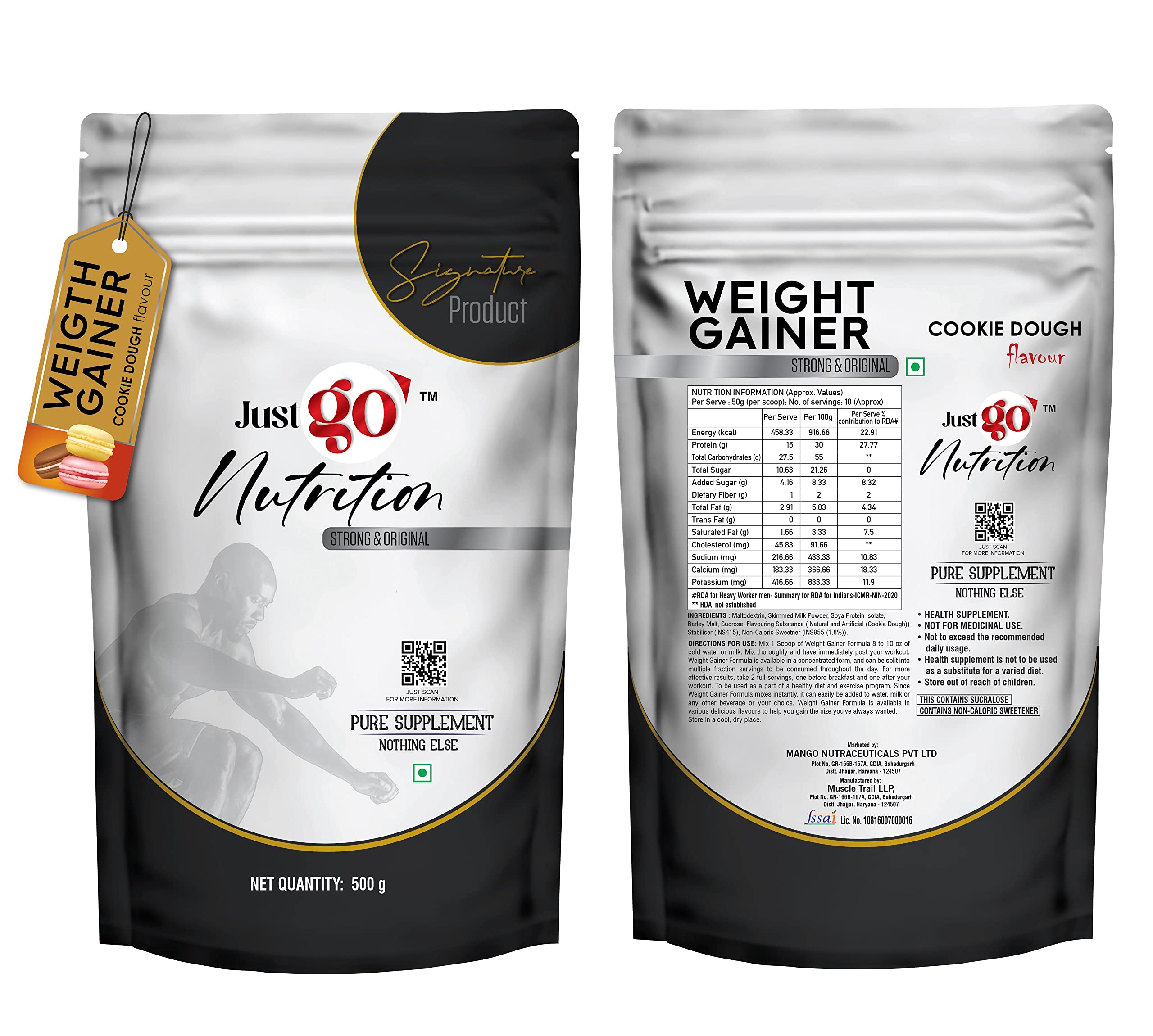 Weight gainer powder | 500g (Cookie Dough) (IMPORTED INGREDIENTS)-image-37