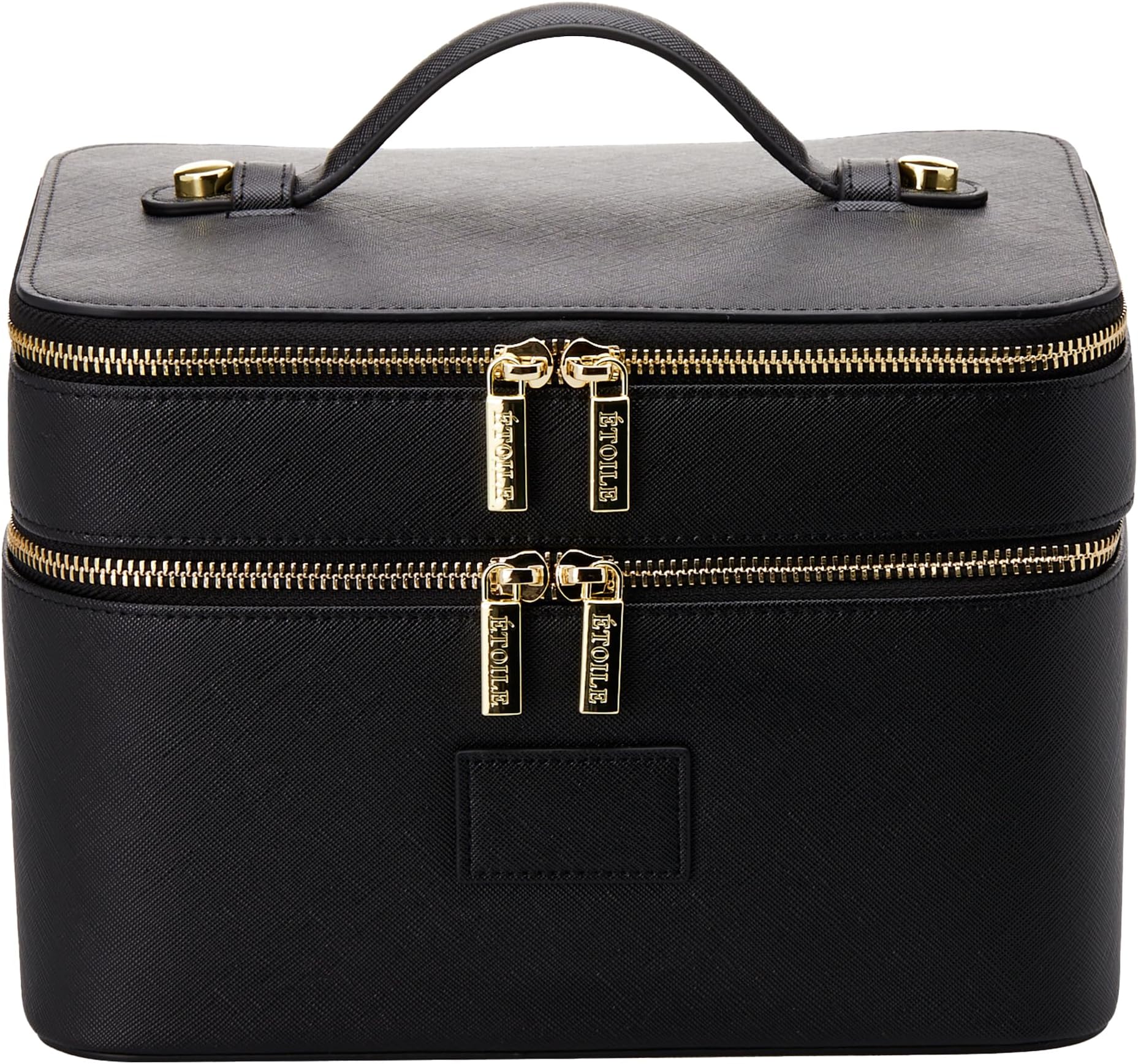 ETOILE - Duo Vanity Case Black - Large Functional Travel Makeup Bag Organizer with Removable Divider & Mirror