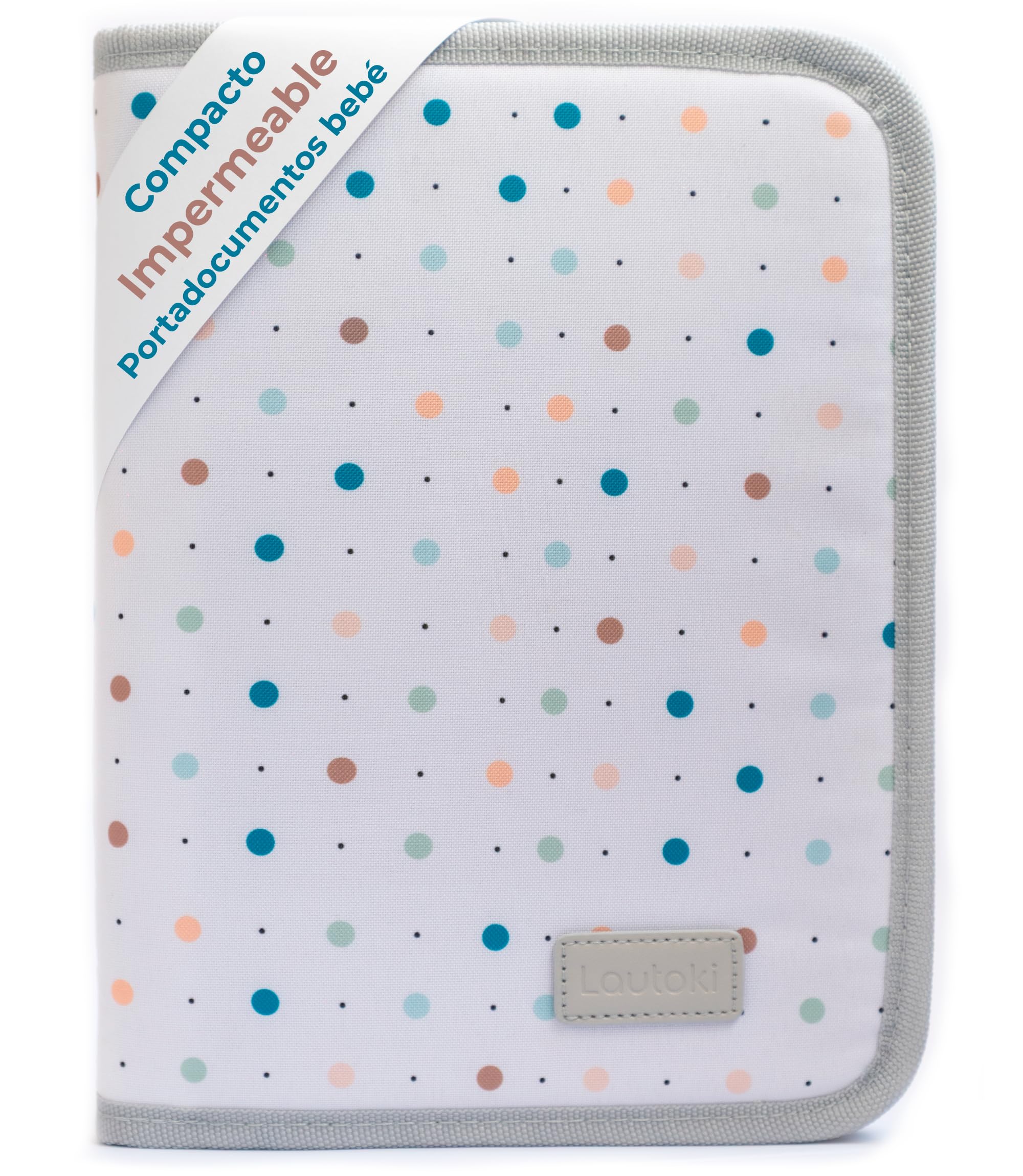 Portadocumentos Bebé Impermeable con Cremallera - Funda para Cartilla Sanitaria y Documentos del Bebé - 8 Compartimentos - 25 x 19,5 x 3 cm - LAUTOKI®