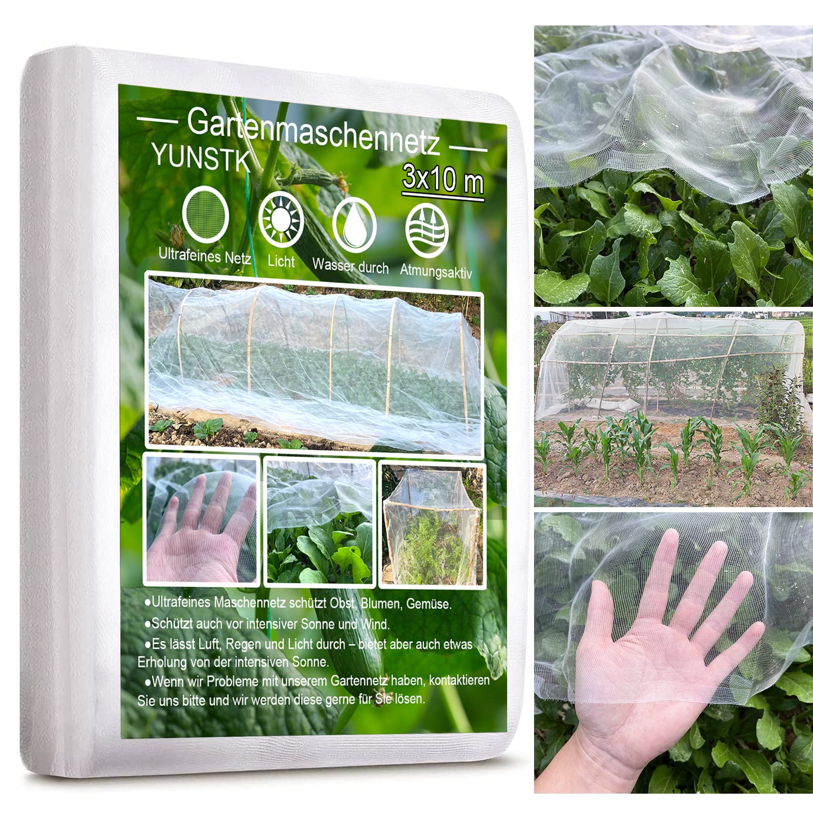 Rete Anti-Insetti Per Giardino A Maglia Fine (3x10 M) – Protegge Piante E Ortaggi Da Afidi E Uccelli, Lascia Passare Luce E Acqua
