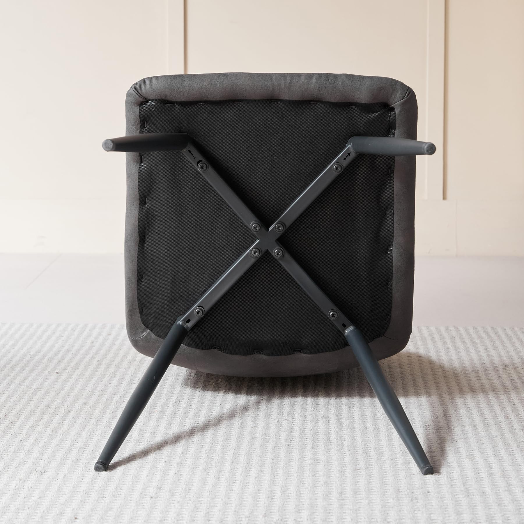 DEYARNA Ensemble de salle à manger 5 pièces ronde 100 cm 4 chaises cuir synthétique cuisine salon balcon restaurant bureau (couleur bois clair + gris foncé)