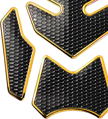 Miniatura 3 de s 3D 4 unids personalizar combustible/tanque de gasolina/lado rodillera pegatina/protector de etiqueta engomada perforado negro+cromo oro