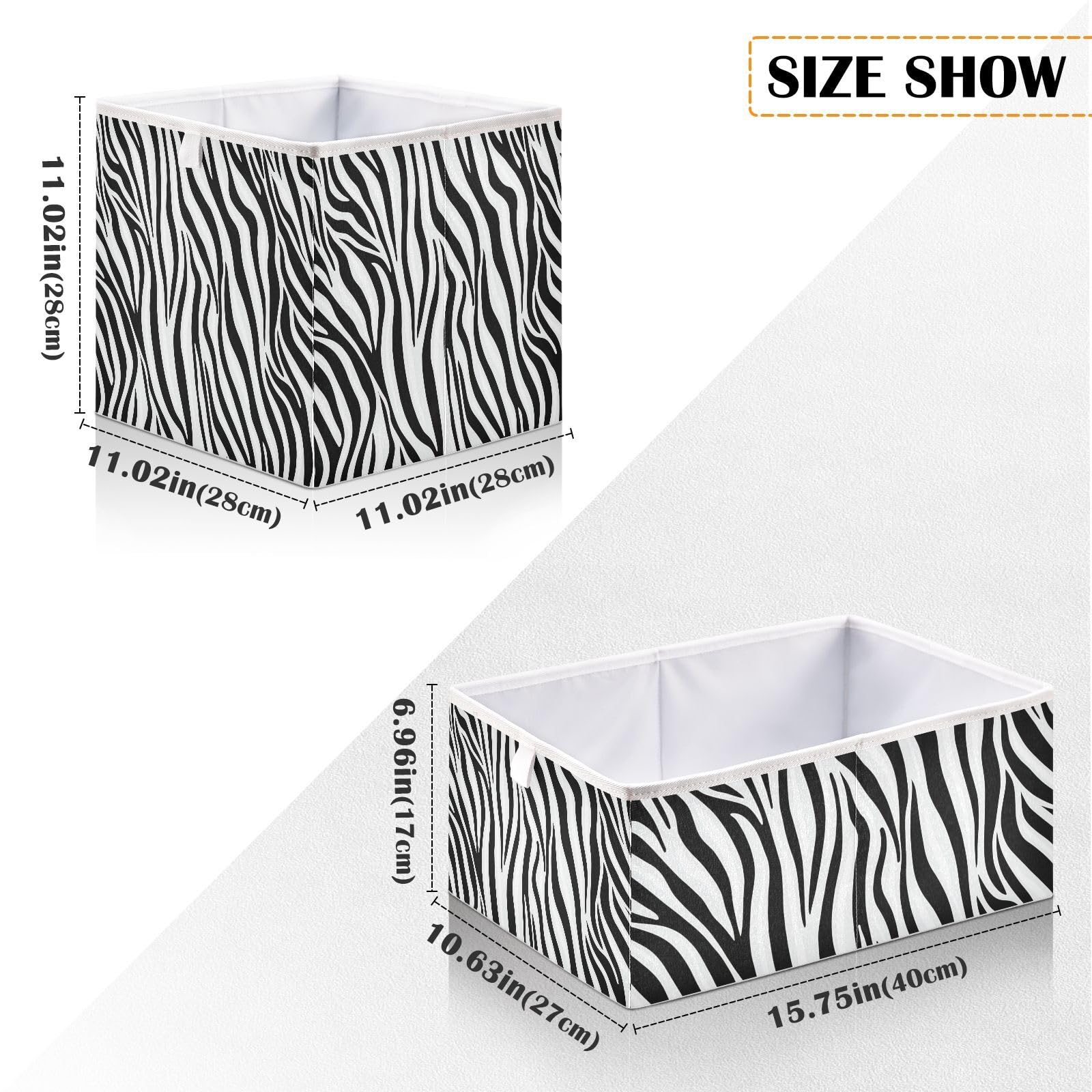 Amazon.com - FLildon Cube Storage Bin Black & White Zebra Print