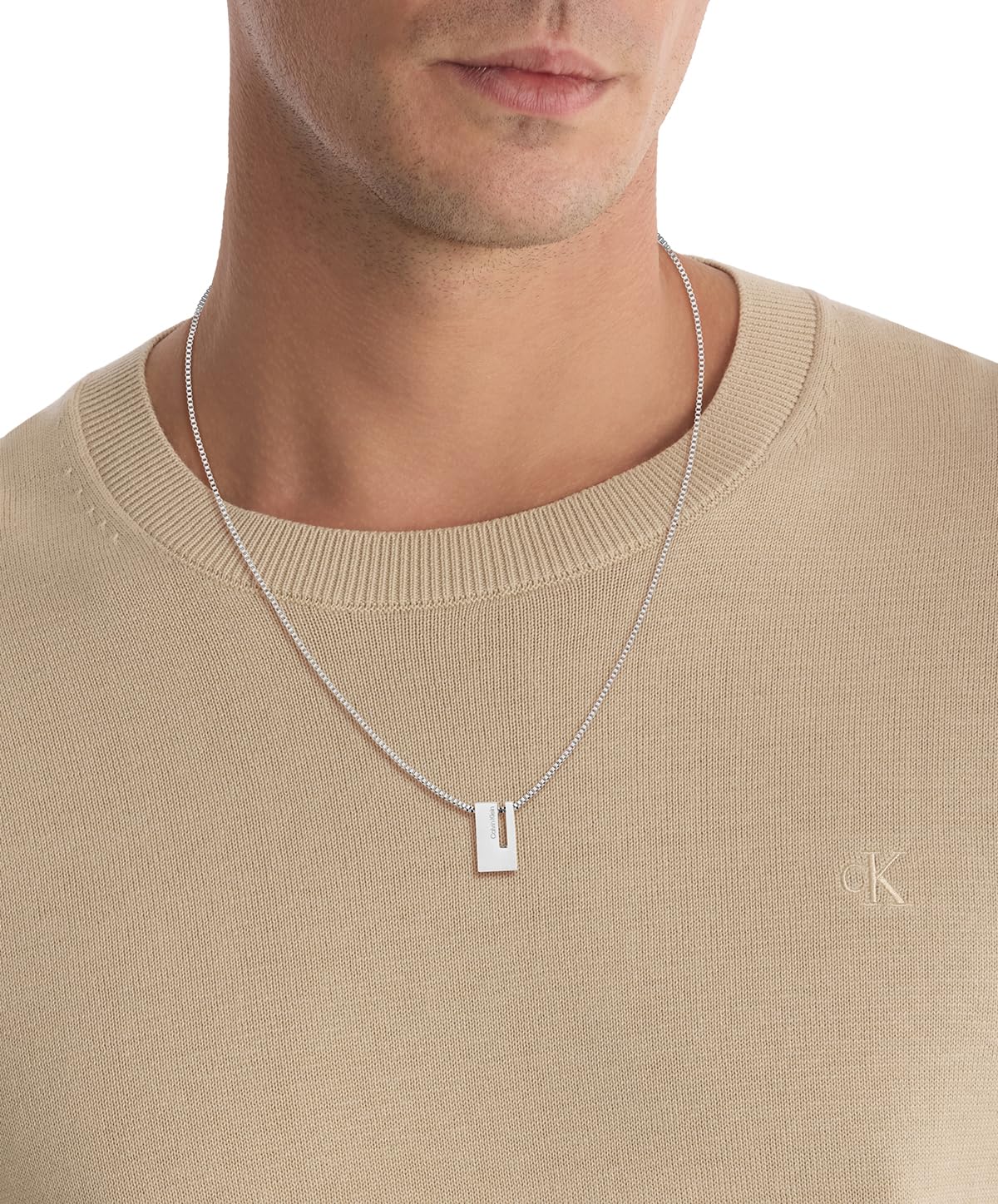 Calvin Klein CK EXPOSED Męski naszyjnik z wisiorkiem ze stali nierdzewnej, 35100019
