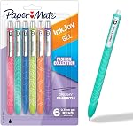 Paper Mate InkJoy Gel Pens, Fashion Barrels, Retractable, Medium Point (0.7mm), Black, 6 Count