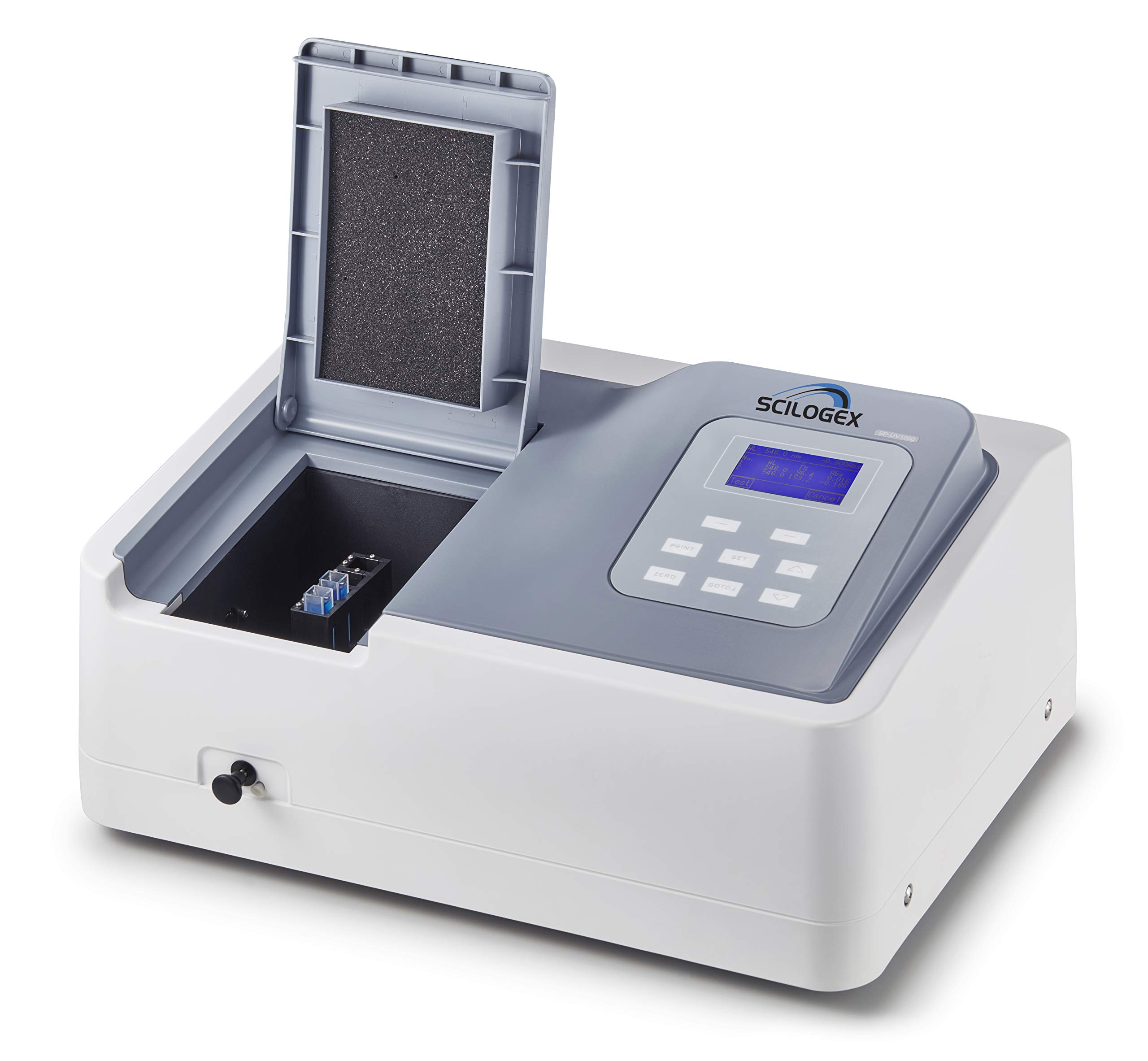 SCILOGEX SCI-V1000 Spectrophotometer 325-1000nm, Single Beam, Tungsten & Deuterium Lamps, 4 x 3.5ml Glass Square Cuvette and 2 x 3.5ml Quartz Square Cuvette