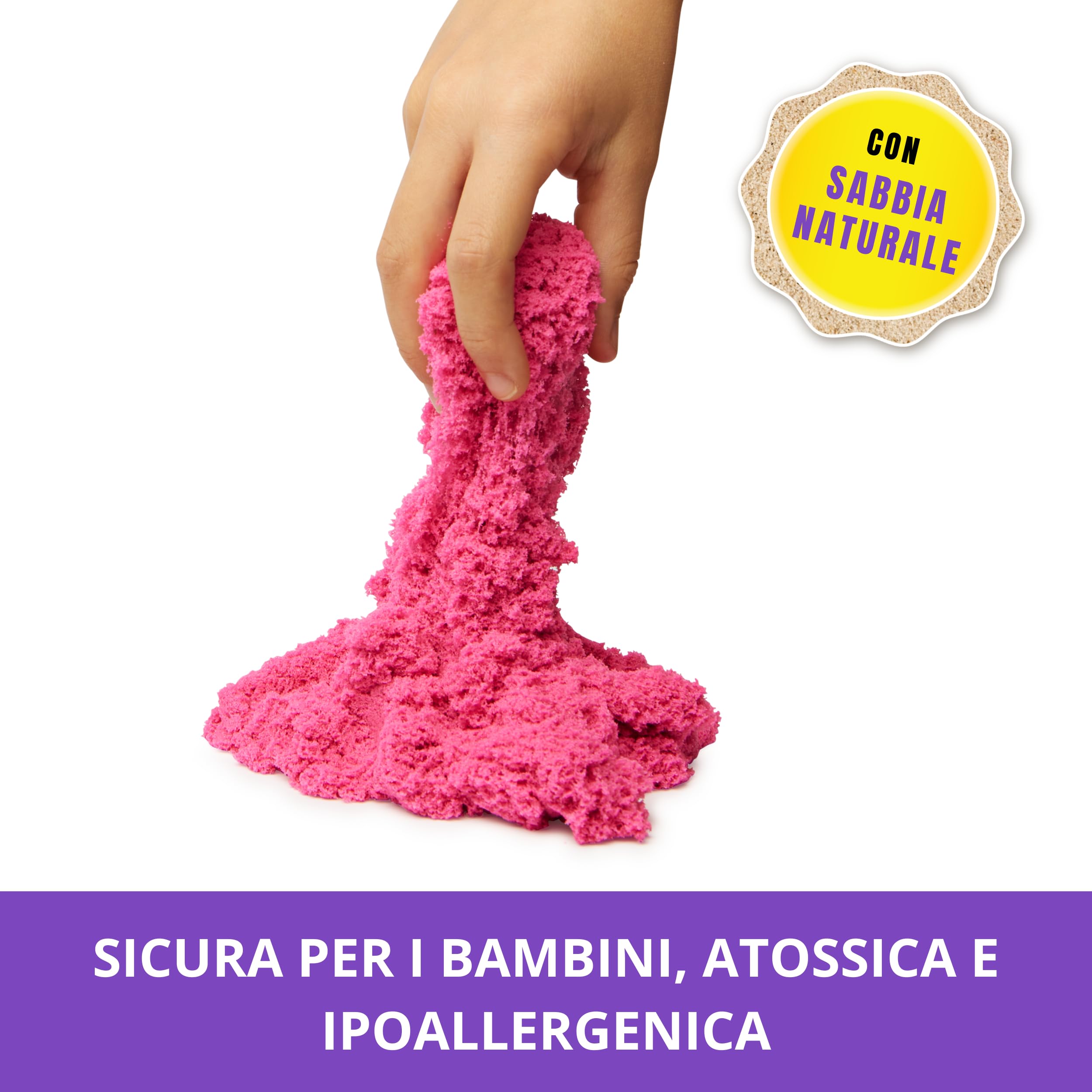 Kinetic Sand Shimmer, Set di Gioco Laboratorio di Pasticceria Unicorni, 453 g di Sabbia Cinetica, Verde Acqua Luccicante e Rosa, 8 Attrezzi Unicorno, Giocattoli Sensoriali per Bambini, 3+ Anni