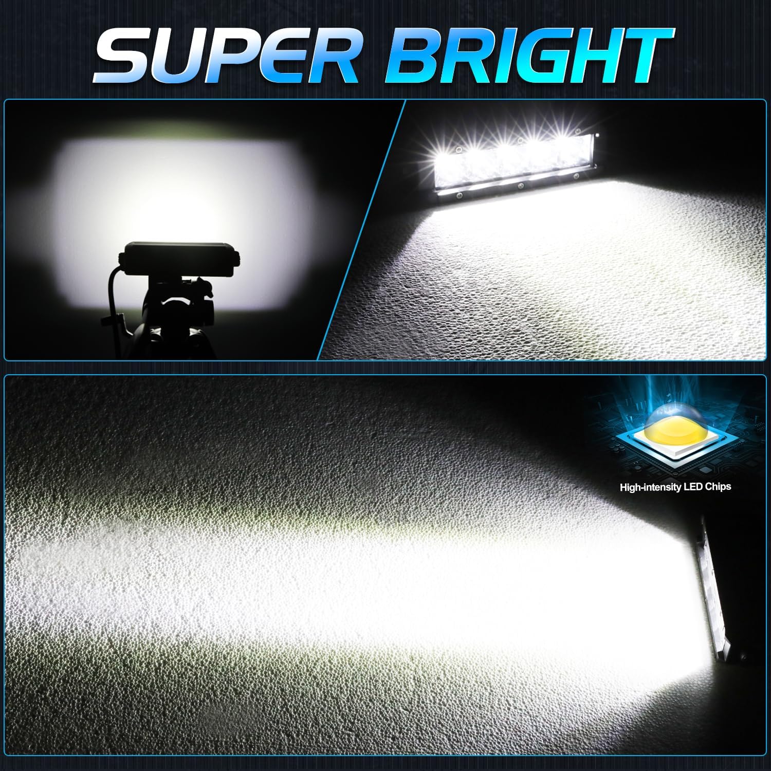 6 Inch LED Light Bar, Niwaker 2Pcs 50W Single Row Light Bar Off Road Driving Lights Spot Work Lights Slim LED Reverse Lights for Truck Pickup SUV UTV ATV Dirt Bike Lawn Mower Grill Bumper Mount