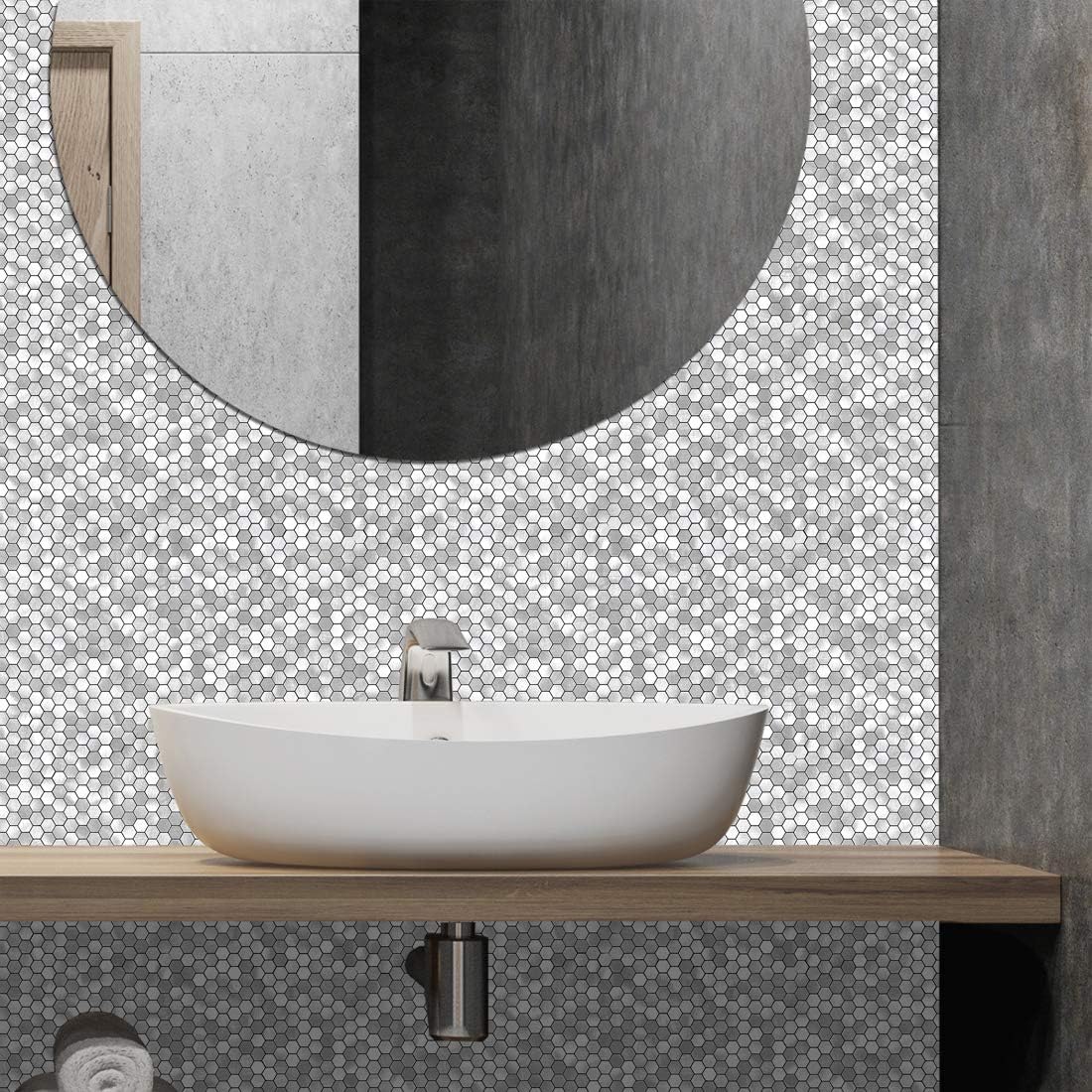 BeNice Peel and Stick Backsplash Tile for Kitchen,Self-Adhesive Backsplash Tiles 5sheets - - 