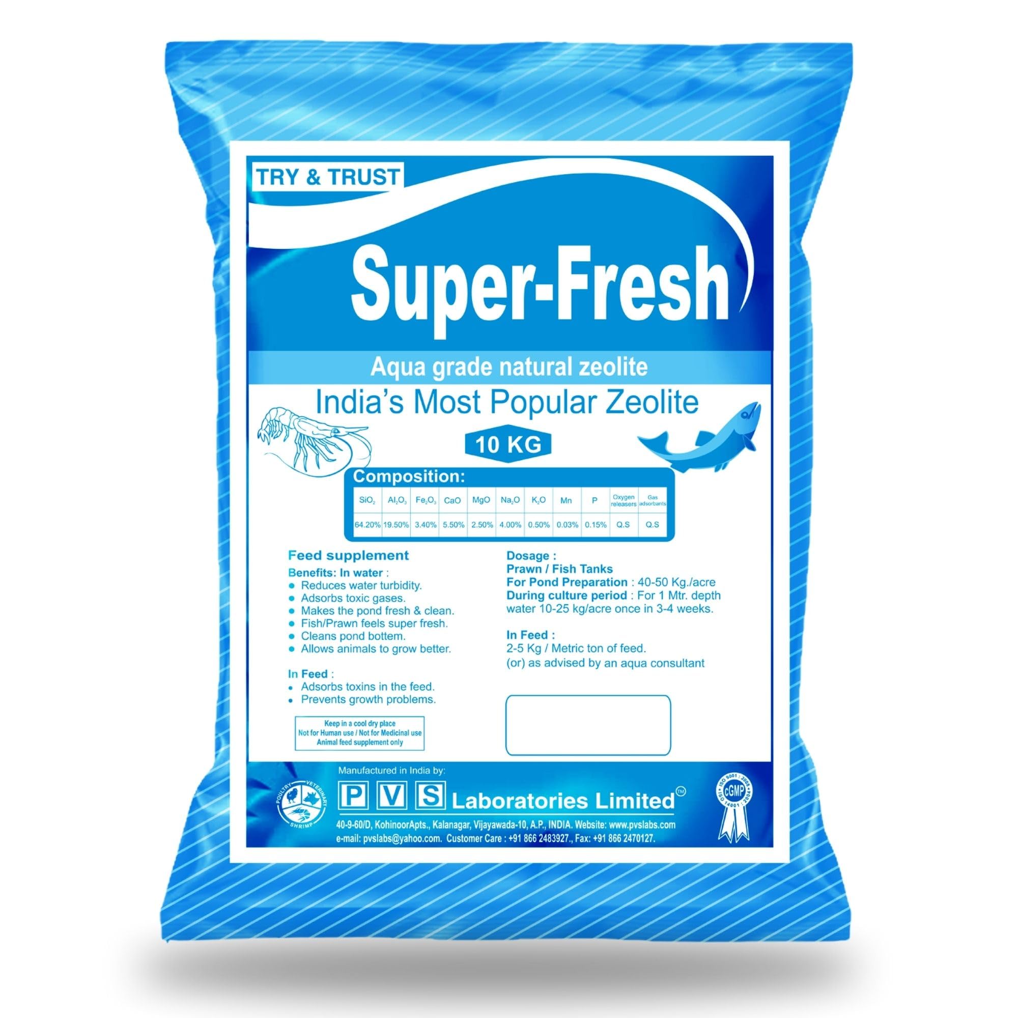 PVS LABORATORIES LIMITED| Super Fresh | Super Fresh 10Kg | Freshener & Growth Booster for Aquaculture (B08F7RG5NT) Amazon Price History, Amazon Price Tracker