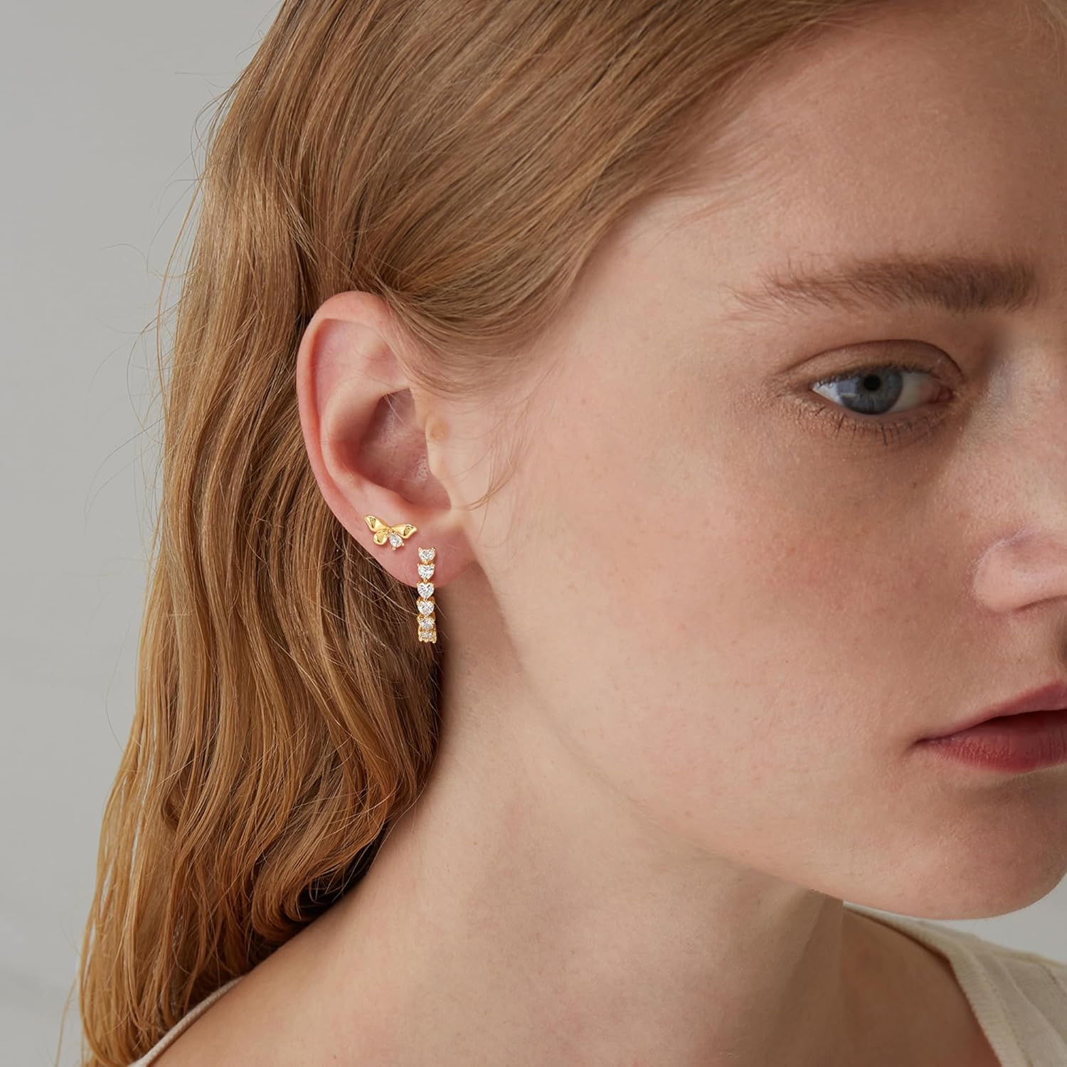 LOYATA Gold Hoop Earrings for Women-14K Gold Plated Small Diamond Hoop Huggie Earrings Hypoallergenic Dainty Hoops Earring Non Tarnish Jewelry Gifts for Women - Image 2