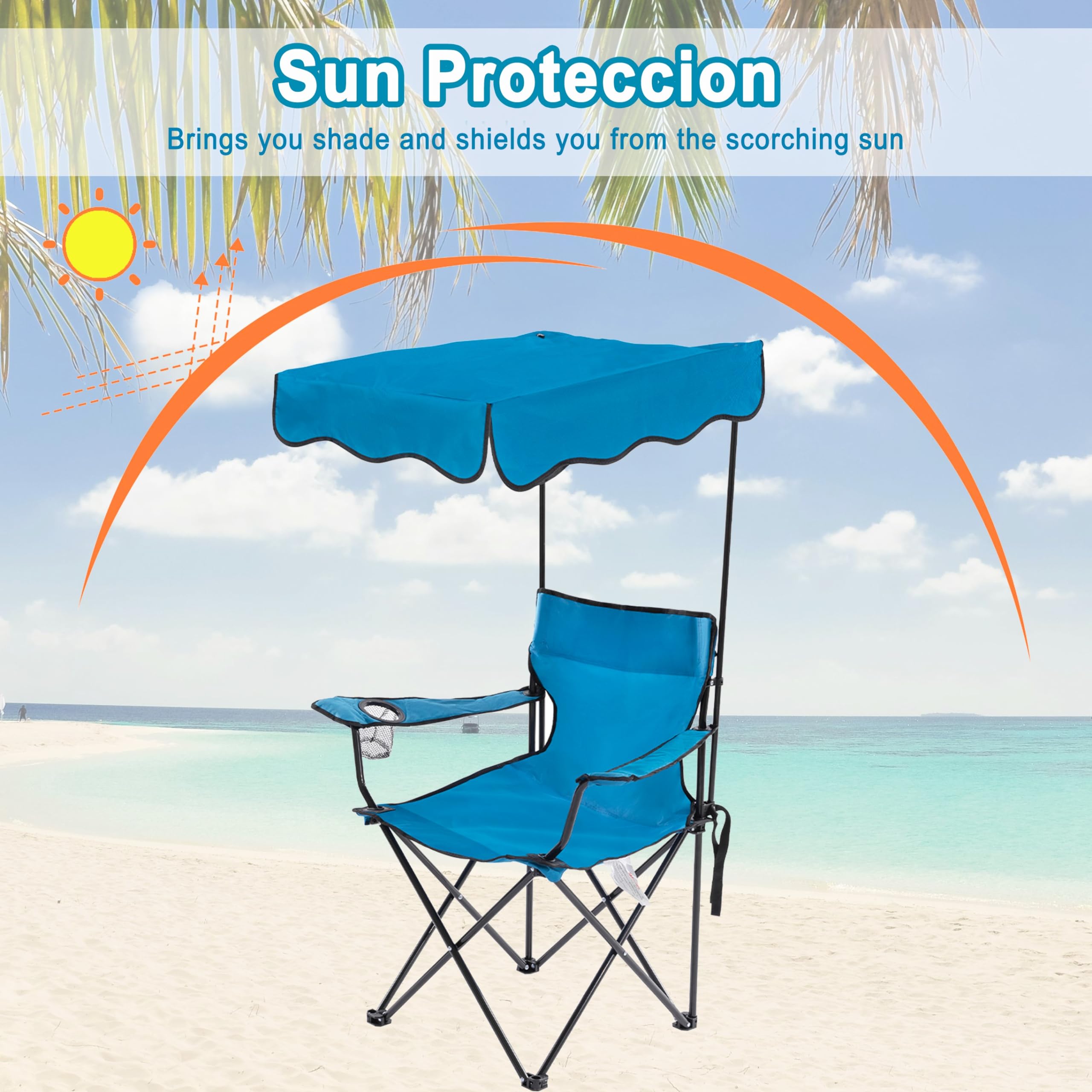 Sedia Da Campeggio Pieghevole POWZOO - Leggera, Portatile, Fino A 150kg, Con Borsa - Foto 9