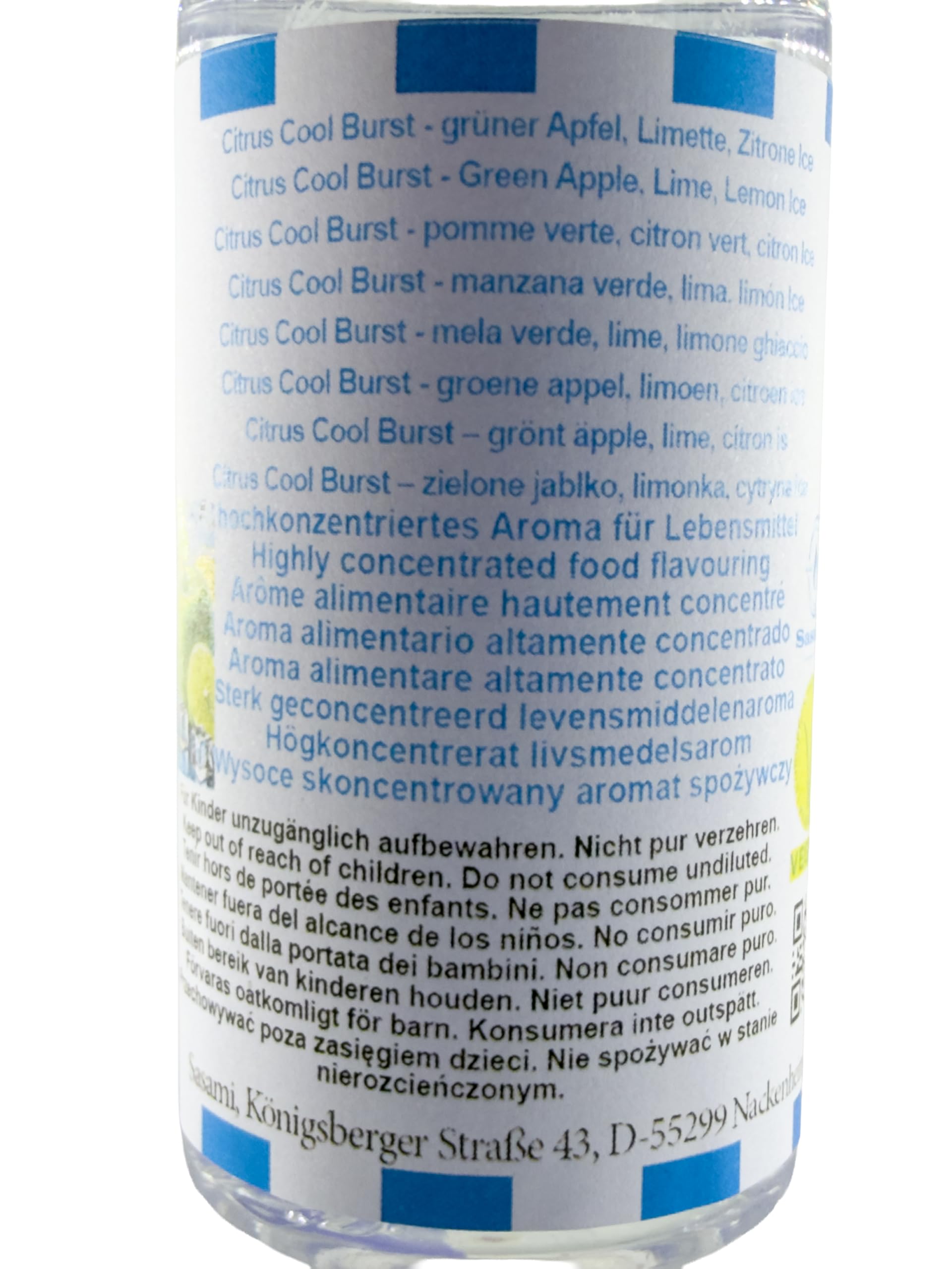 Citrus Cool Burst - grüner Apfel, Limette, Zitrone Ice Aroma Konzentrat - Vegan - Sasami - 100ml
