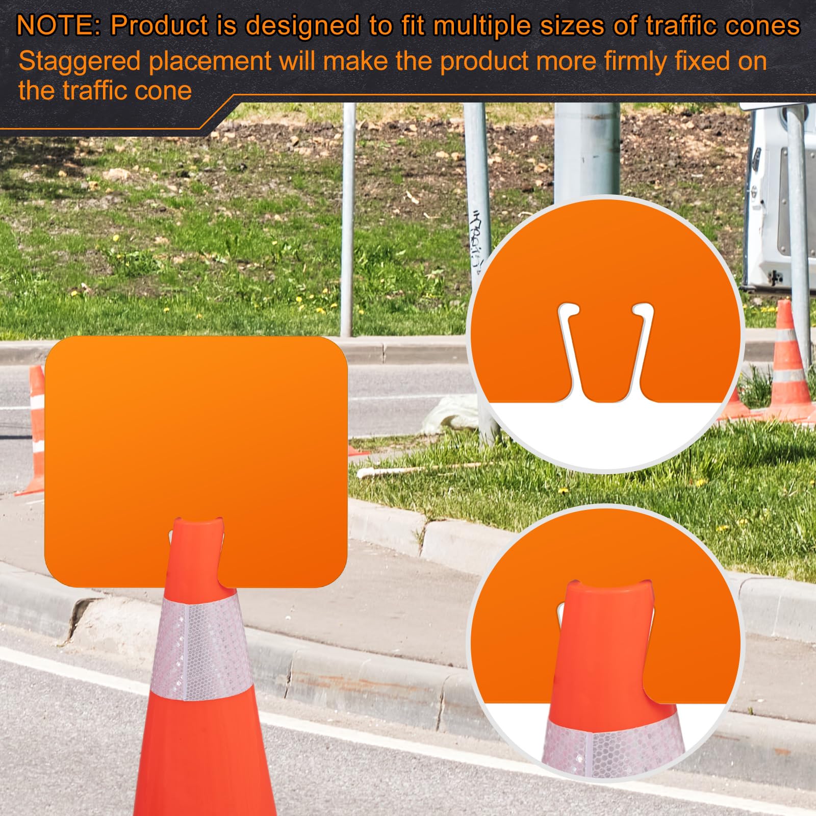 Geetery 6 Pcs Blank Traffic Cone Signs, 10.4"x12.6" Write-on Sign, Orange — Amazon image 5