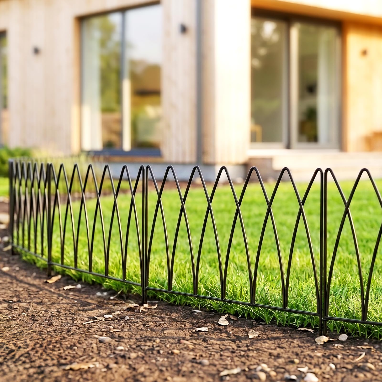Thealyn Dekorative Metall Gartenzaun,45cm (H) x 2.25m (L),Metall Grenze
