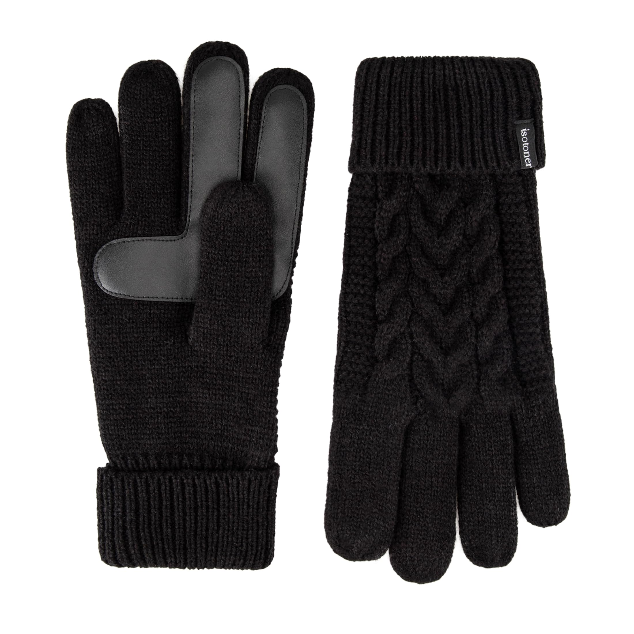 isotoner womens Touchscreen Cable Knit Sherpasoft Gloves
