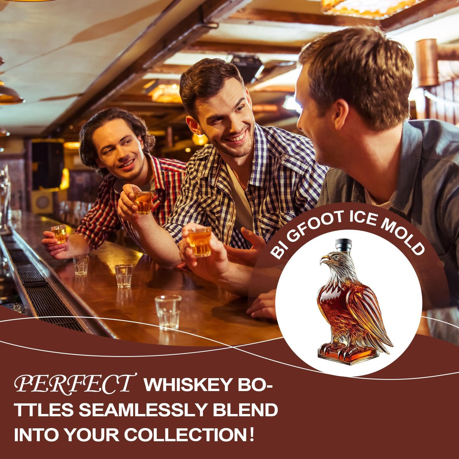 Euyehn Bouteilles De Whisky | Carafe Eagle En Verre Pour Whisky - Récipient Et Amusant Pour Dégustation De Bière Cadeau Maison Mariage Enterrement De