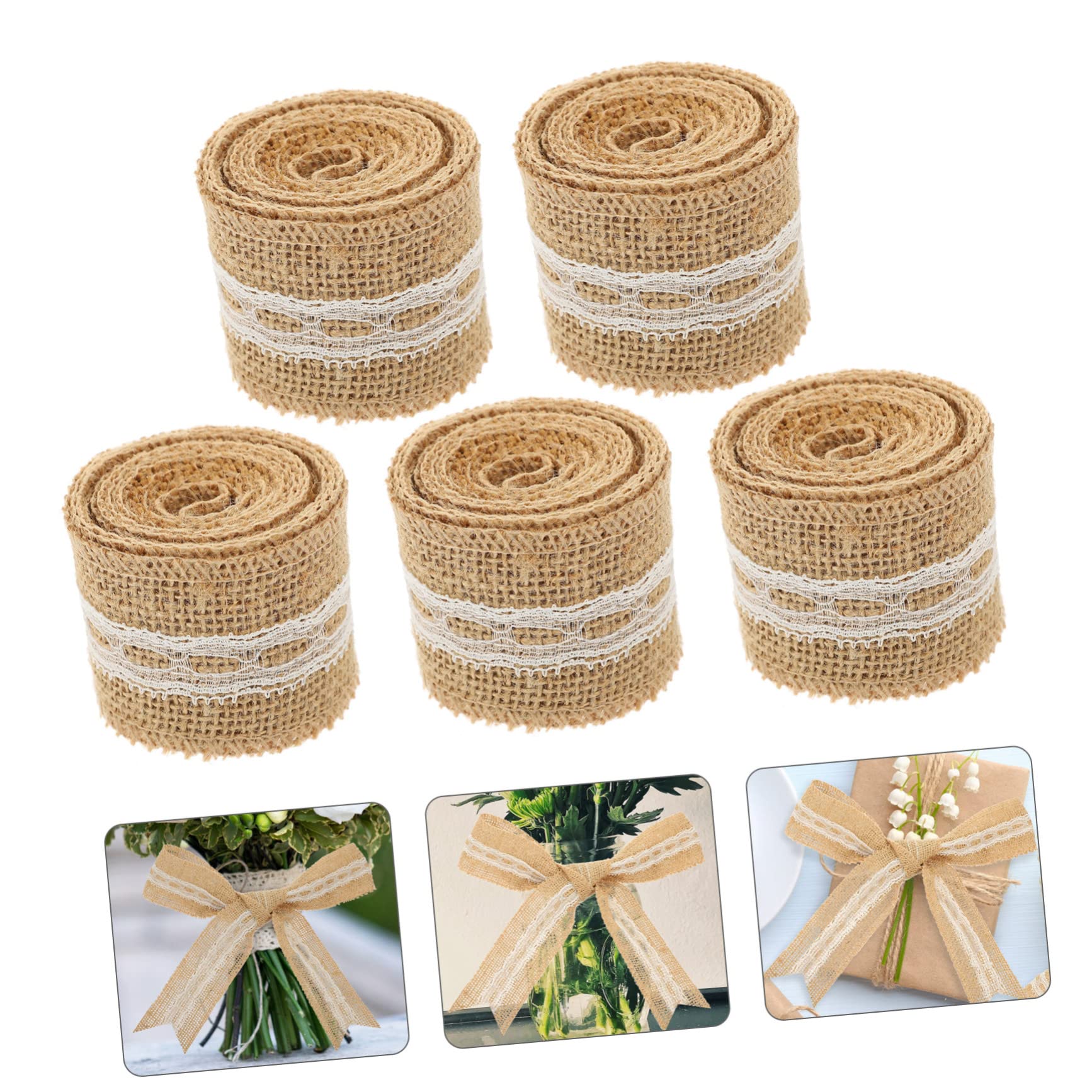 SHINEOFI 10rotoli Di Raso Juta Con Pizzo Per Decorazioni Feste Regali e Progetti Fai Da Te Nastro Elegante Per Atmosfere Festive e Creazioni Artigianali