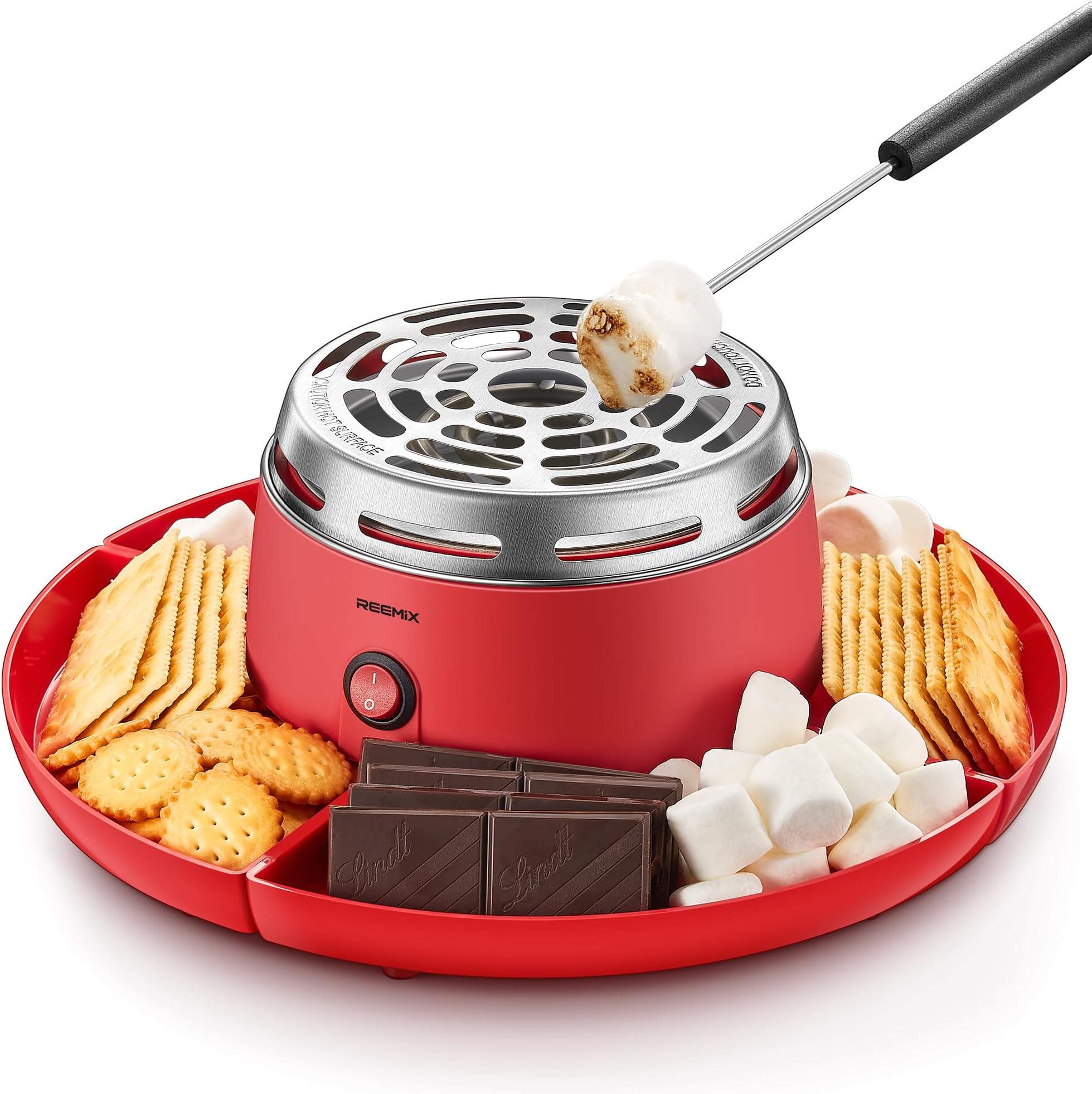 S'mores Maker & Chocolate Fondue Set, 2-in-1 Tabletop Indoor