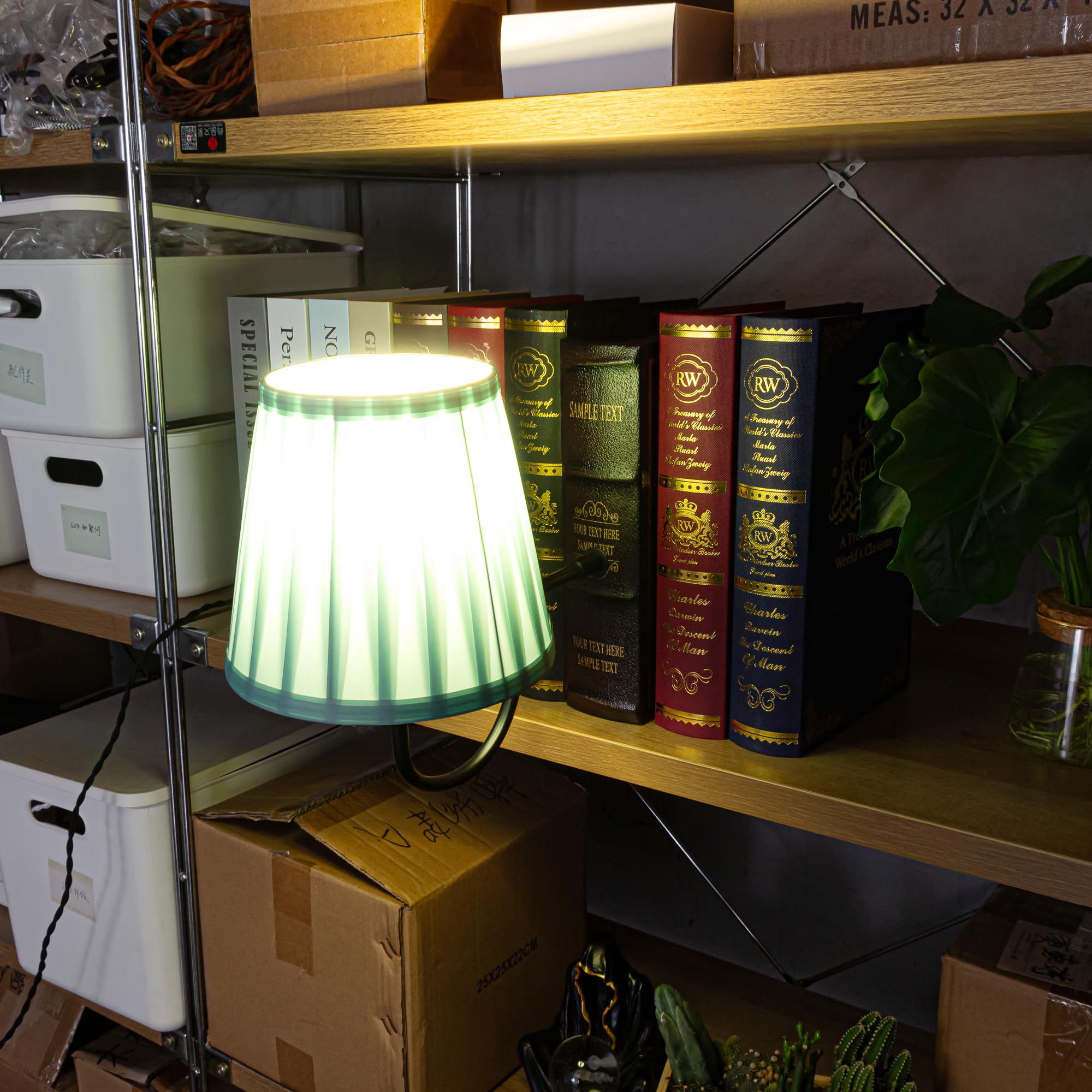 LED Buchlampe mit Fernbedienung, Vintage Dimmbar Nachttischlampe mit Stoffschirm 1xE27-Fassung,2er-Satz Wiederaufladbare Tischlampe Zeitschaltuhr für Nachttisch Beistelltisch -TD0619